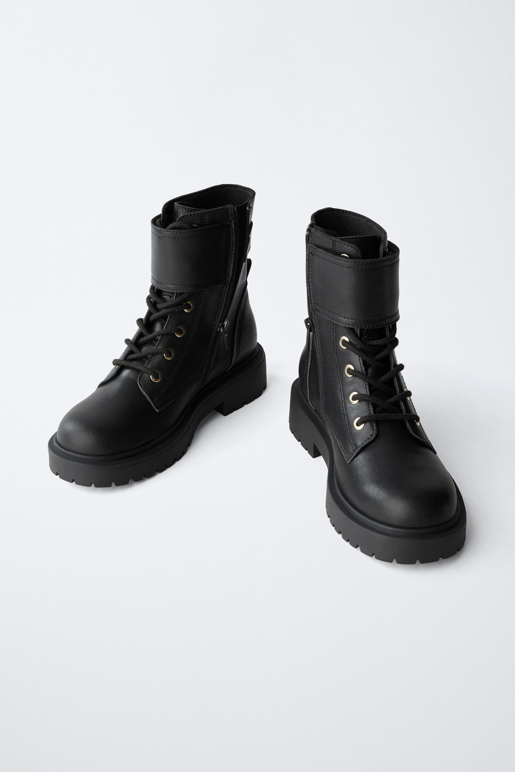 LEATHER ANKLE BOOTS WITH BUCKLE - Zara фото 3