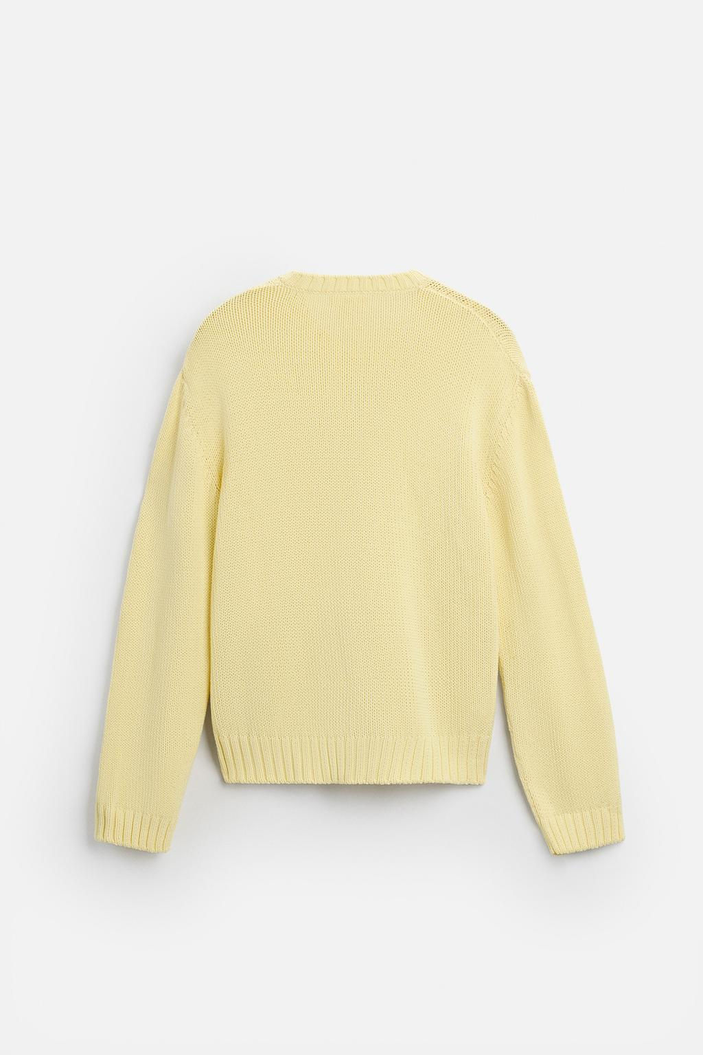 V-NECK SWEATER WITH TEXTURED WEAVE - Zara фото 8