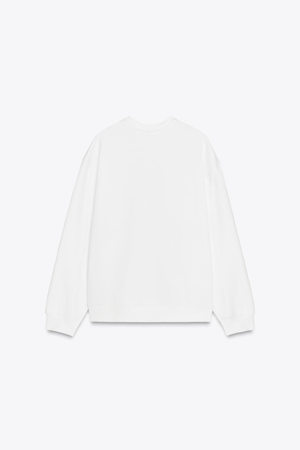 FRONT EMBROIDERED SWEATSHIRT - Zara фото 5