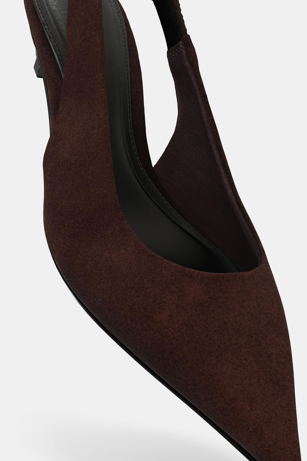 SUEDE KITTEN HEEL SLINGBACK SHOES - Zara фото 9