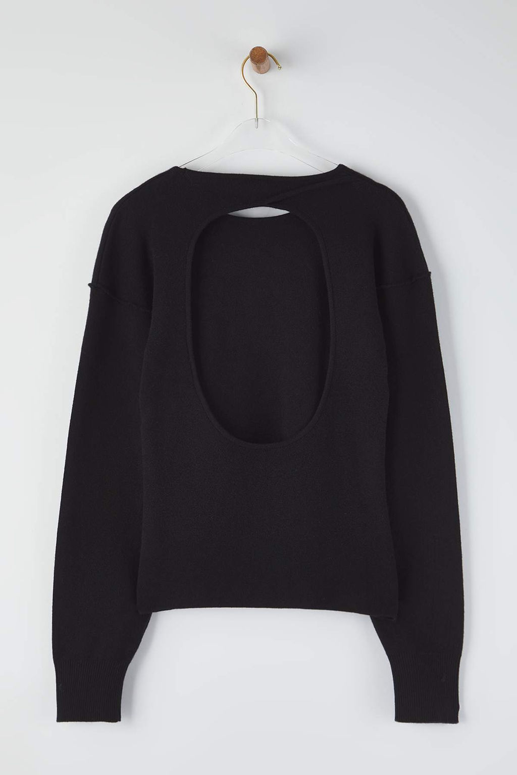 Siyah Premium Iplik/Ozel Iplik S?rt Dekolte Detayl? Triko Kazak TWOAW26KZ00206 - Trendyolmilla фото 5