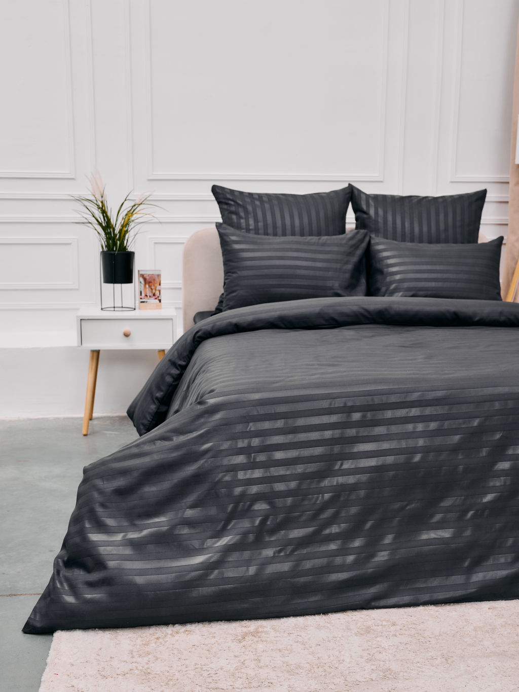 КПБ Микрофибра-Страйп - Серый Евро (нав.70х70)