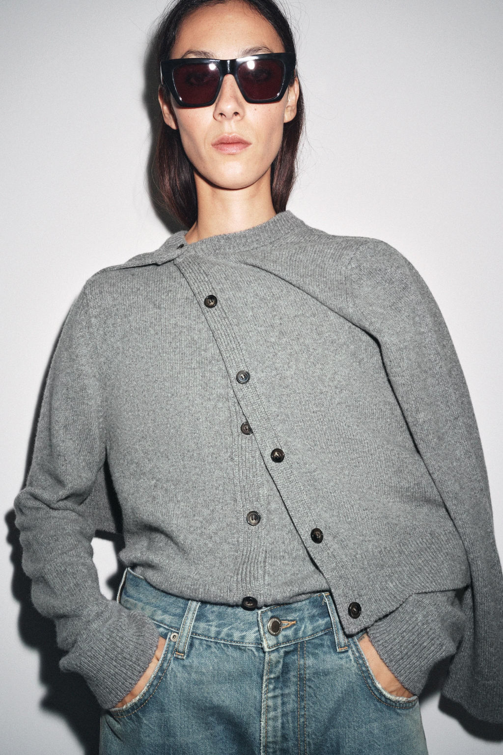 CASHMERE AND WOOL BASIC CARDIGAN - Zara фото 31
