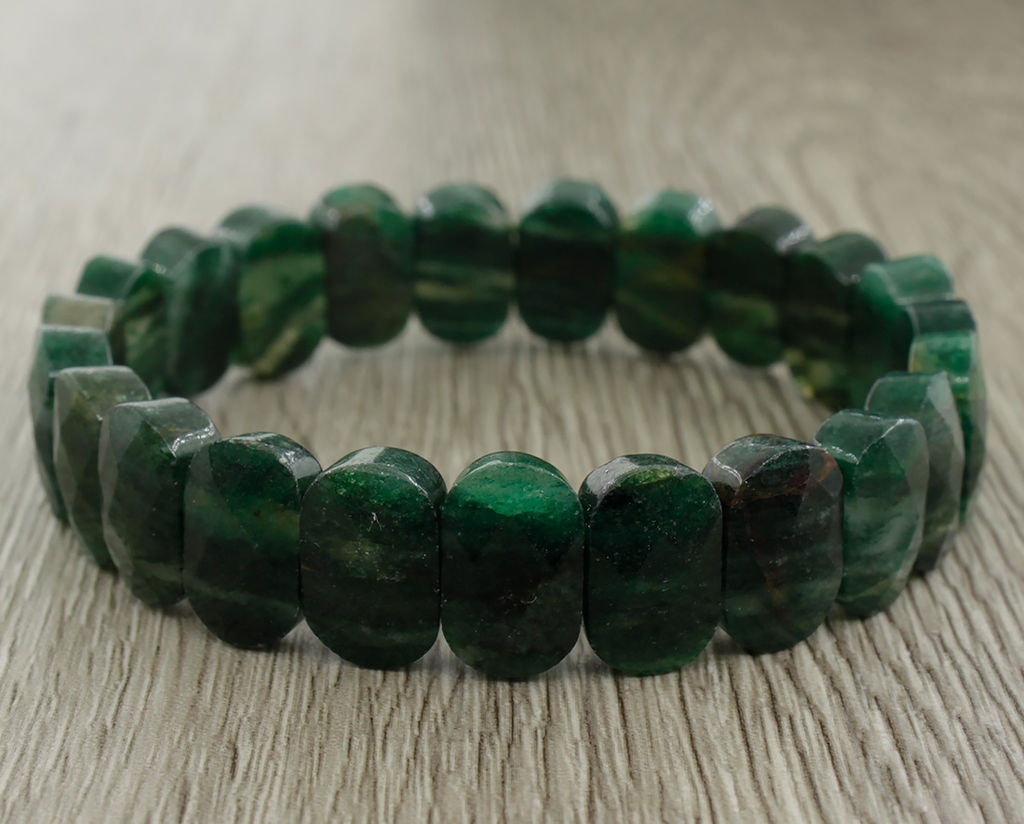 Хризопраз африканский гранёный, браслет "Джессика" длиной 19,5см