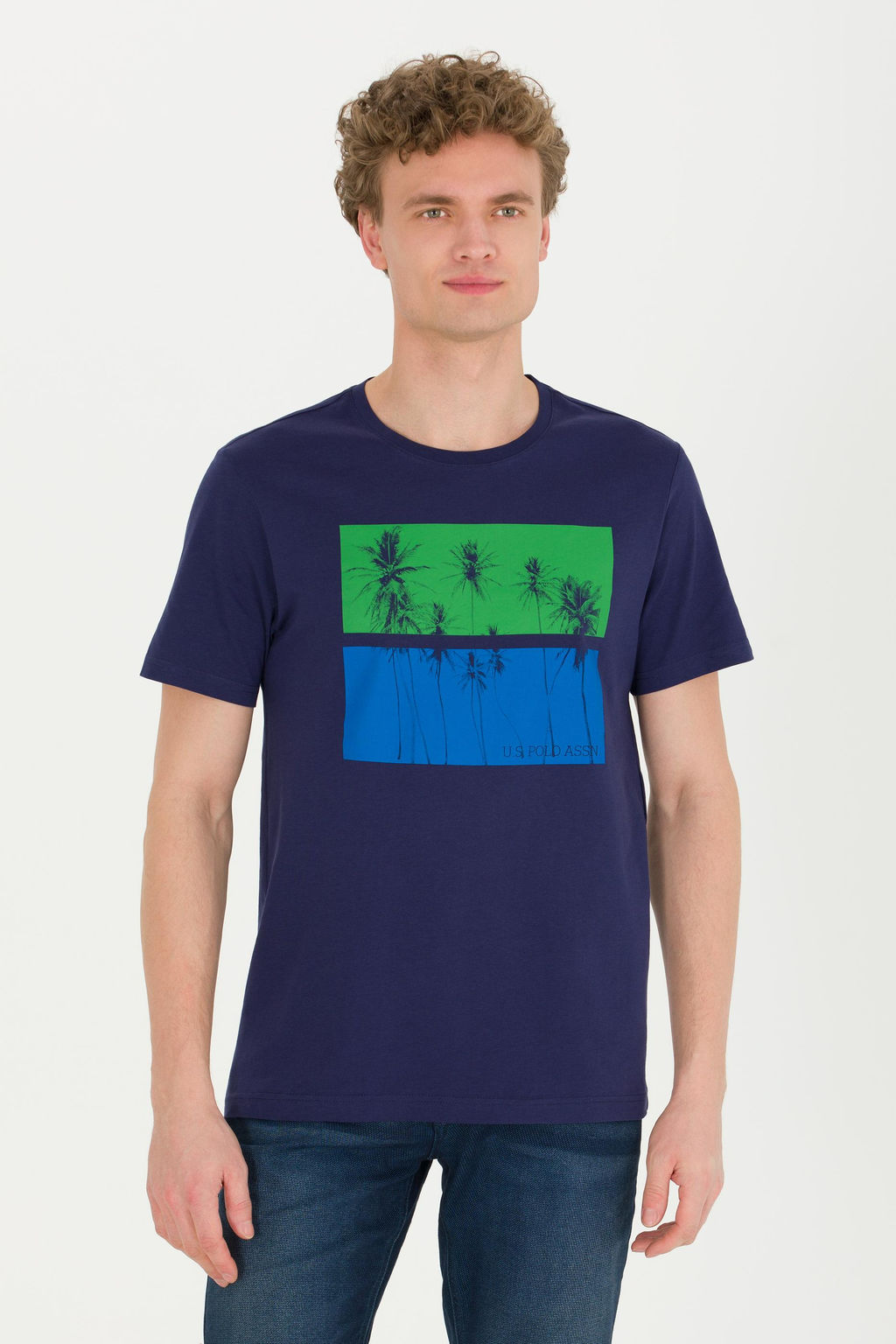 Erkek Lacivert Bisiklet Yaka Ti__rt