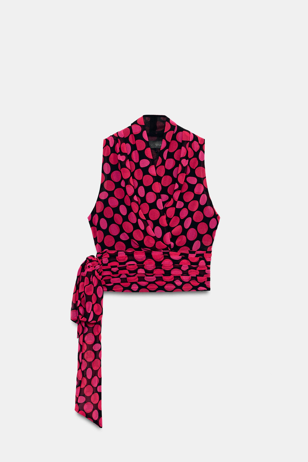 TOP LUNARES LAZO / Negro / Fucsia