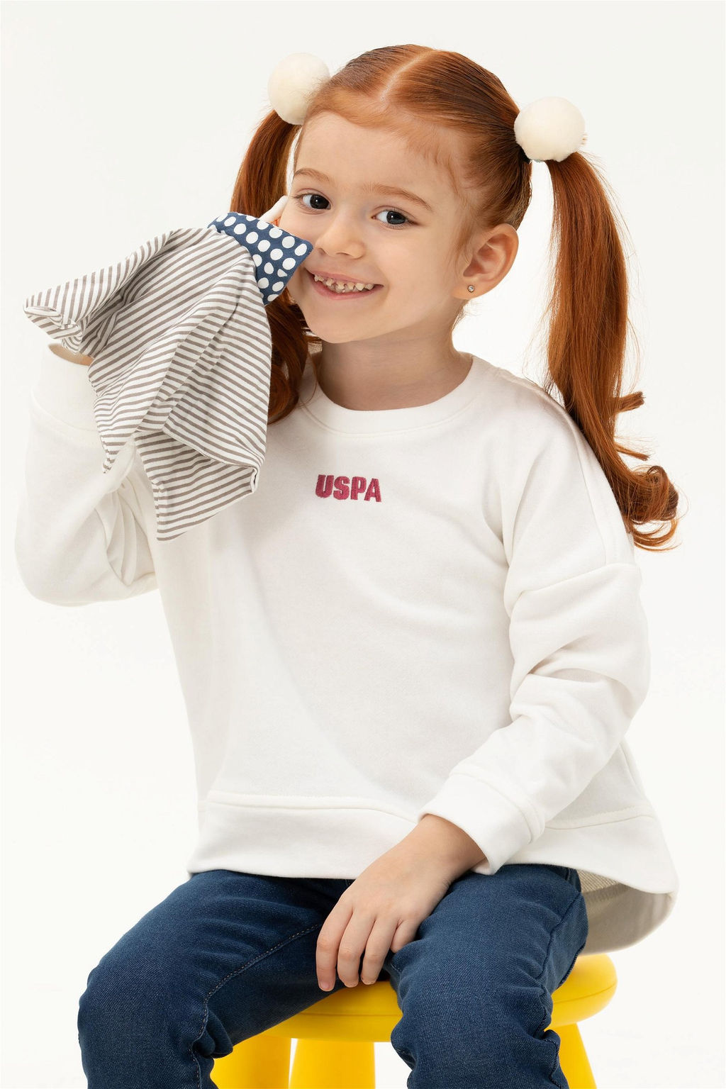 U. S. Polo Assn Толстовка с круглым вырезом Kids Ecru Basic - U.s. polo assn фото 5