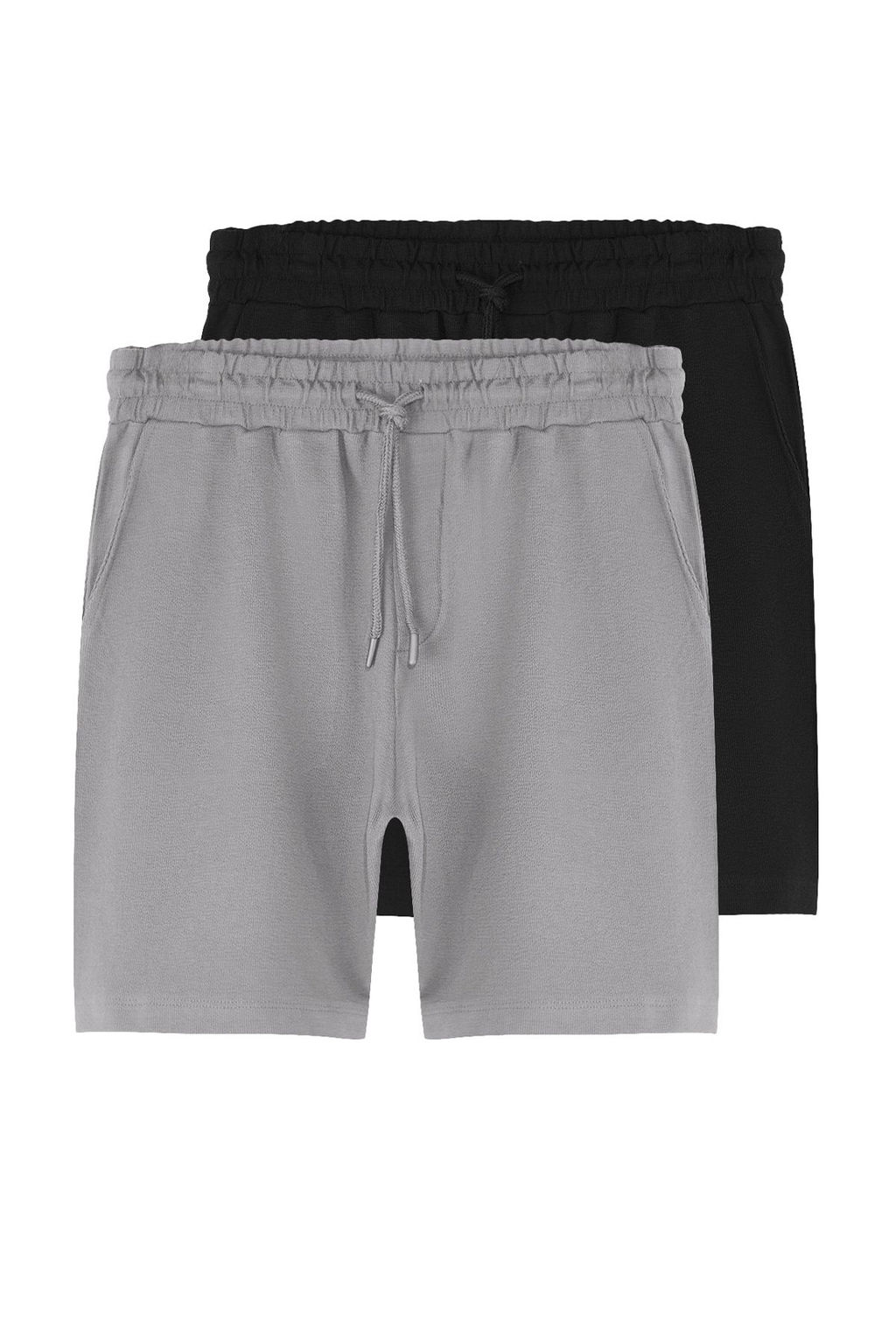 Siyah-Gri 2li Paket Regular/Normal Kesim %100 Pamuklu Dokulu Sort & Bermuda TMNSS25SR00040