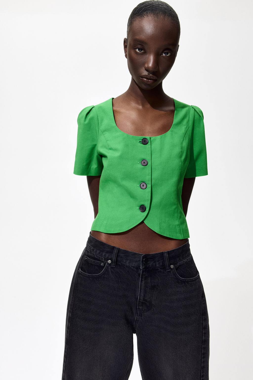 Blusa con escote en U - H&m фото 3