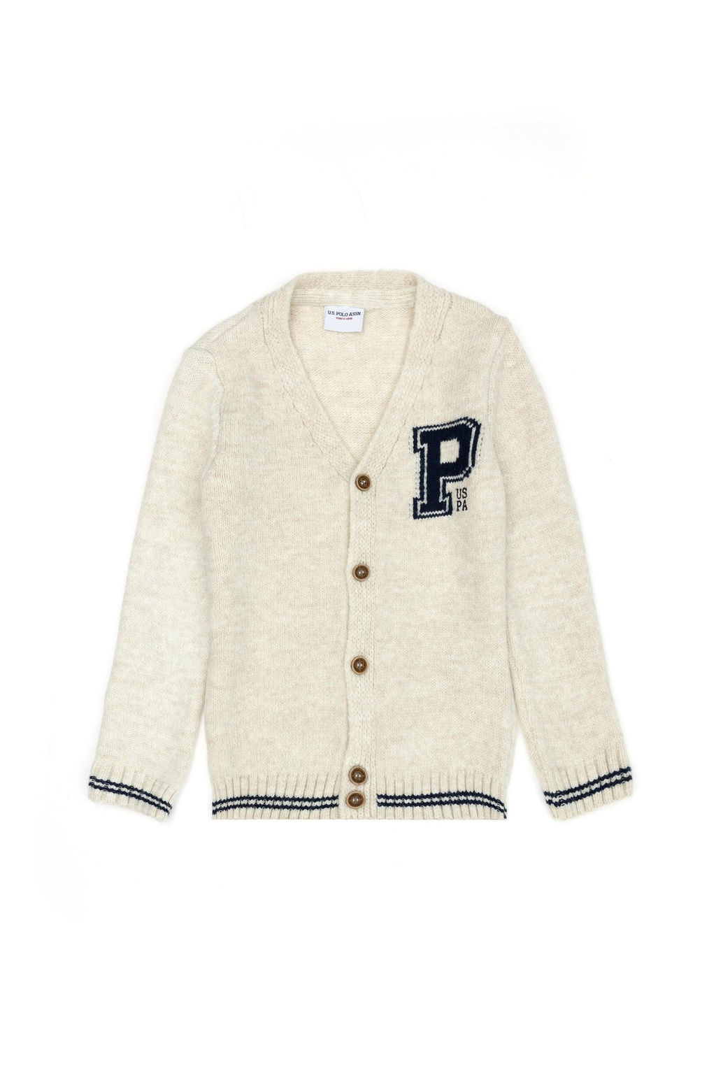U. S. Polo Assn Меланжевый трикотажный кардиган для мальчика Stone - U.s. polo assn фото 4