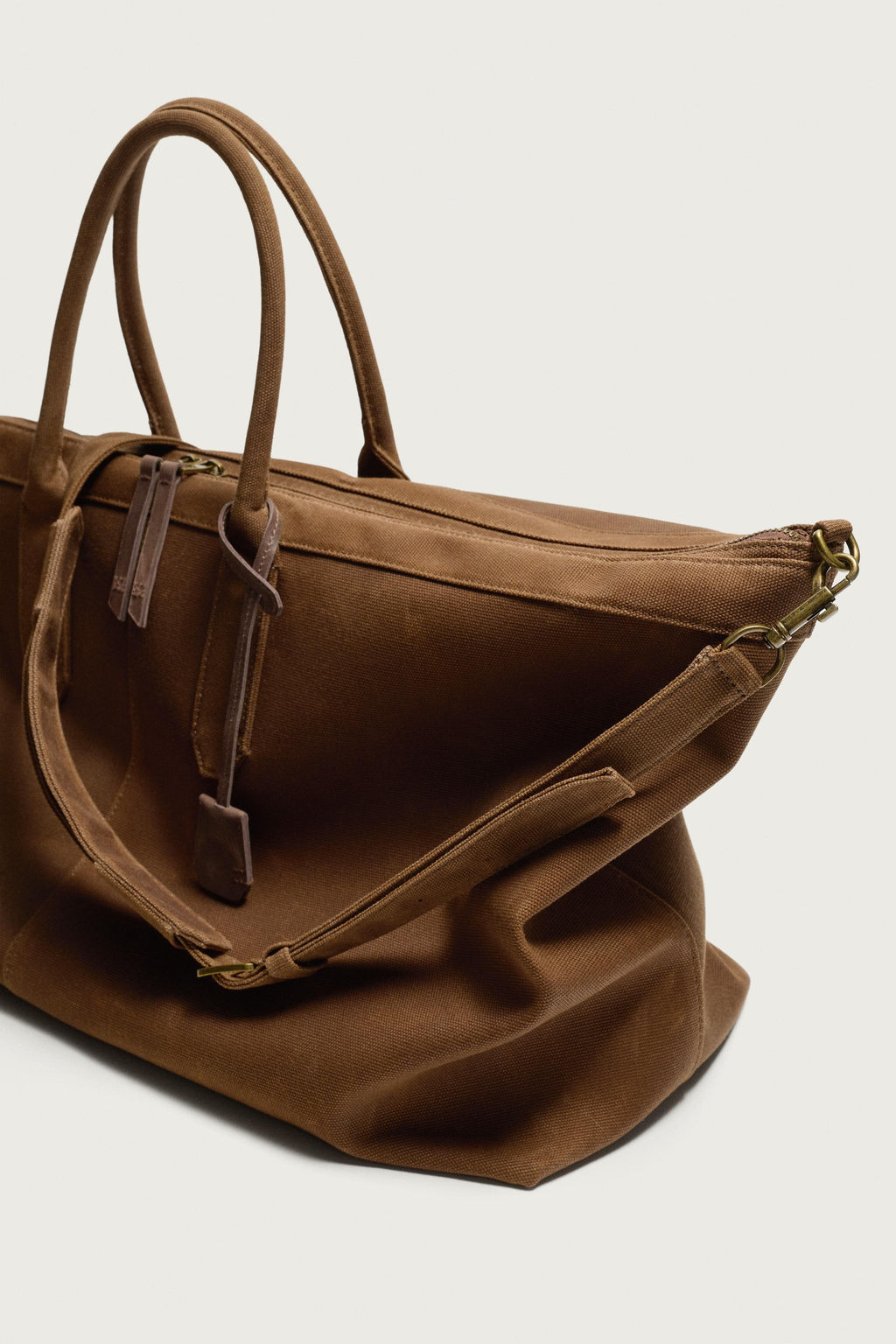 BOLSO SHOPPER DETALLES PIEL / Marr?n Tabaco - Zara фото 6
