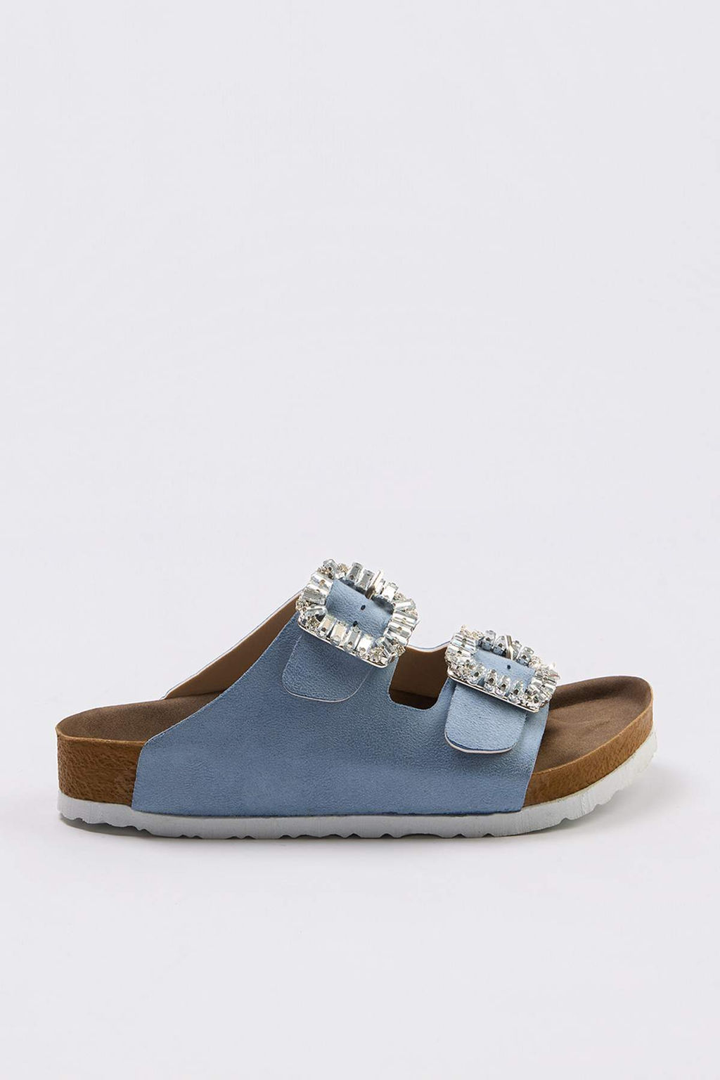 Trendyol Shoes Vizon Tas Aksesuar Detayl? Cift Tokal? Kad?n Terlik TAKSS24TE00002 - Trendyolmilla фото 21