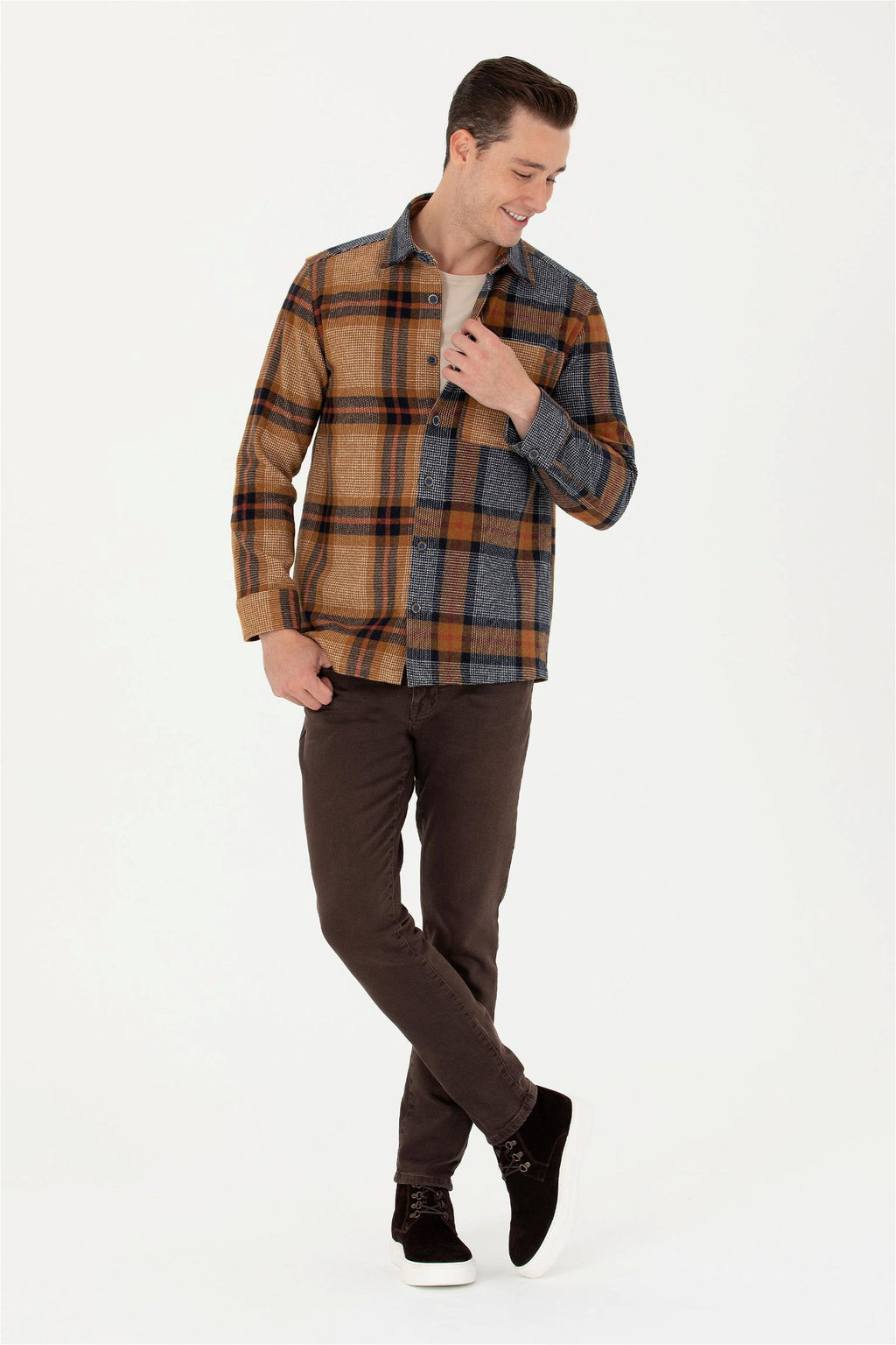 Мужская рубашка Lumberjack светло-коричневого цвета Неожиданная скидка в корзине - U.s. polo assn фото 5