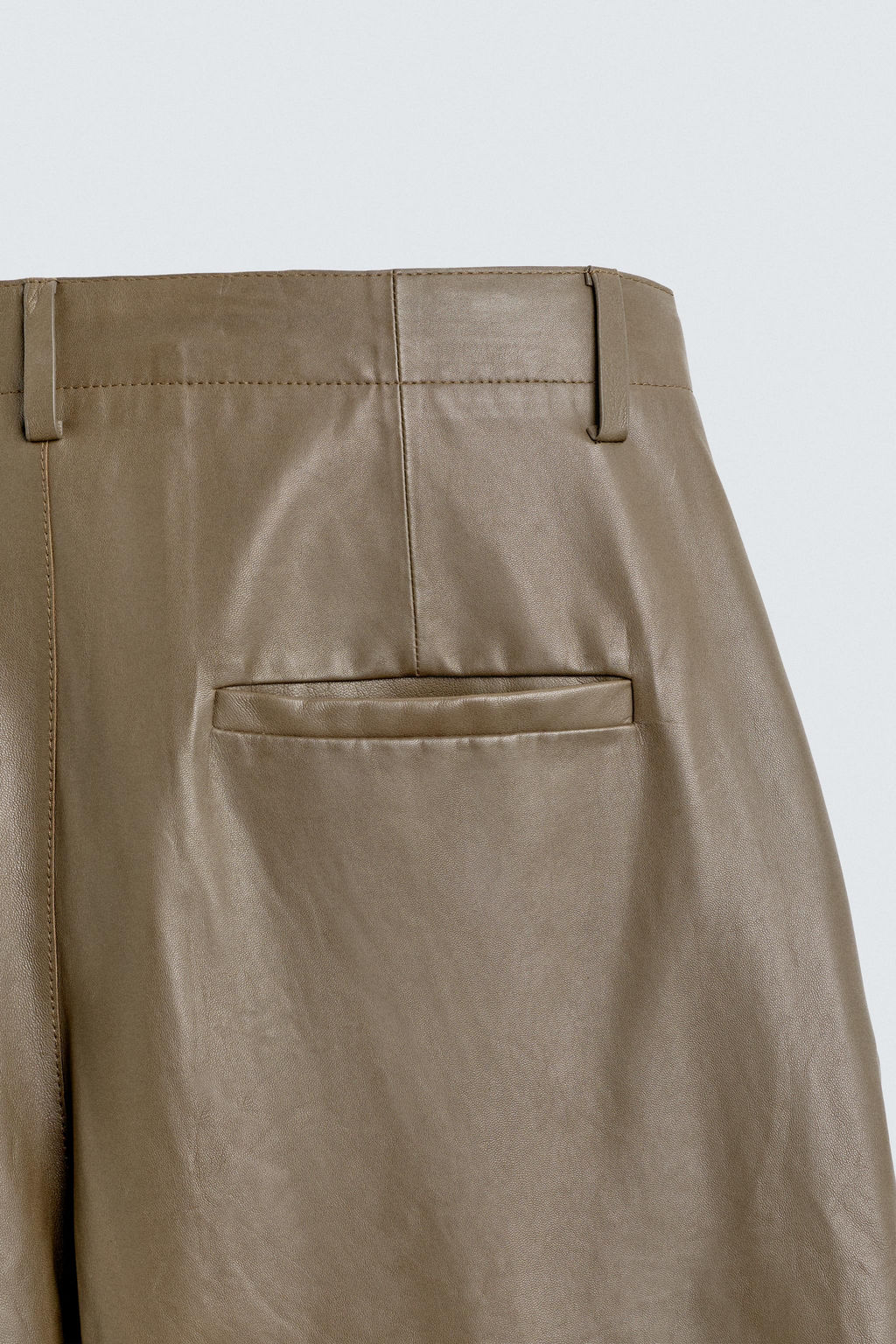 PANTAL?N BALLOON FIT PIEL / Beige - Zara фото 20