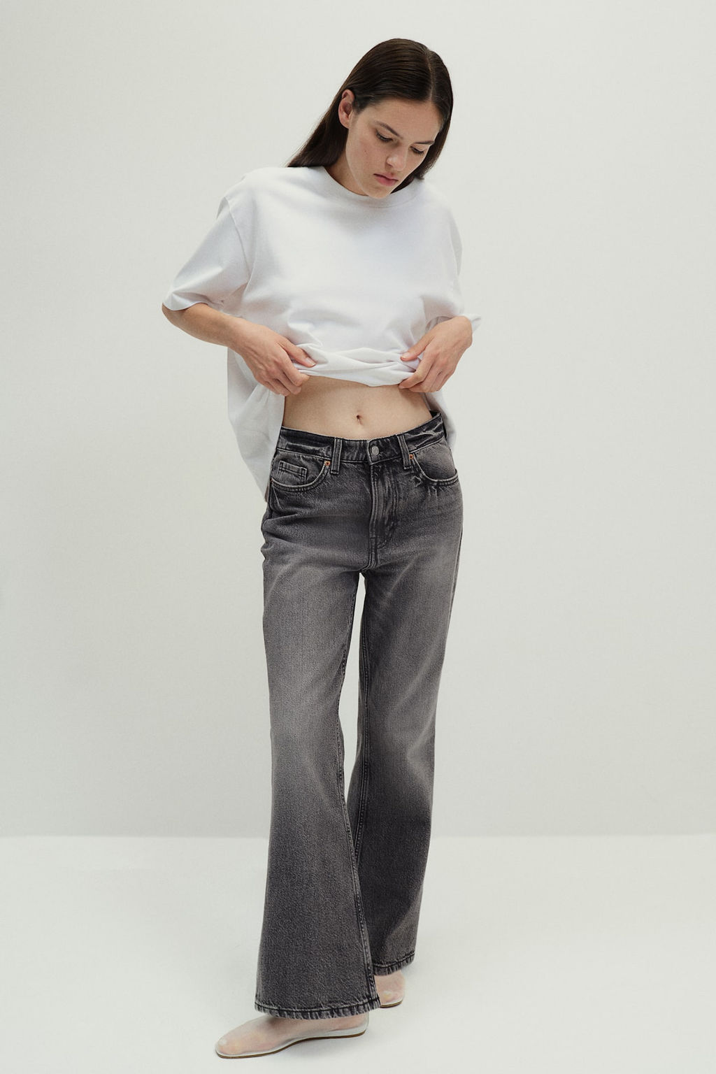 Baggy Bootcut Regular Jeans - H&m фото 2