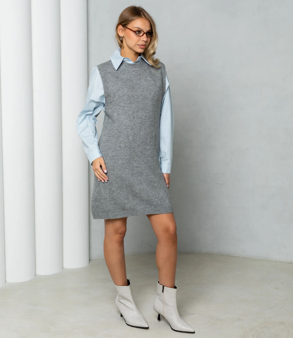 Жилет #КТ250616, серый