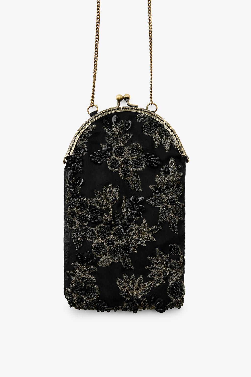 EMBROIDERED FLORAL BEADED BAG - Zara фото 4