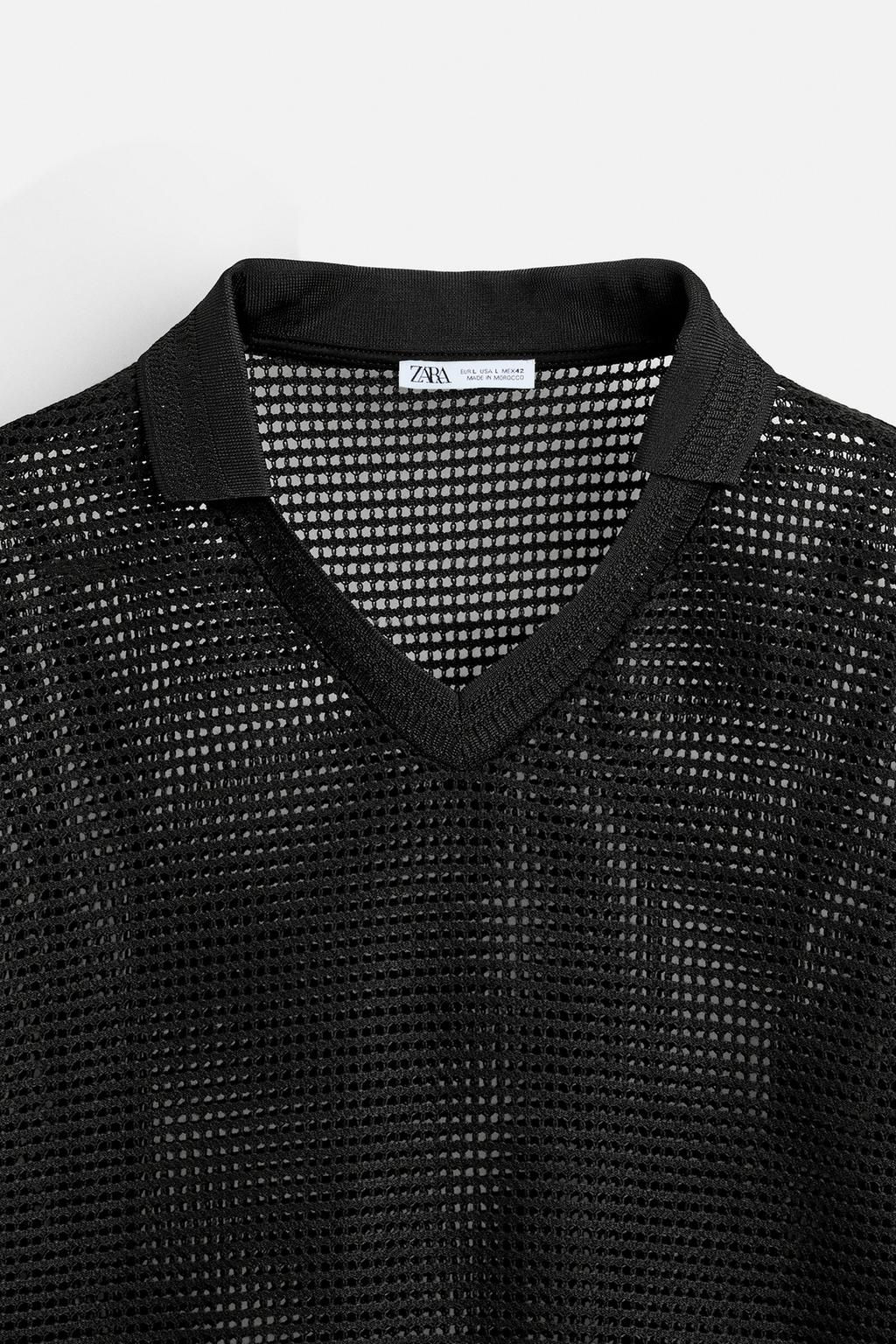 MESH TEXTURED POLO SHIRT - Zara фото 9