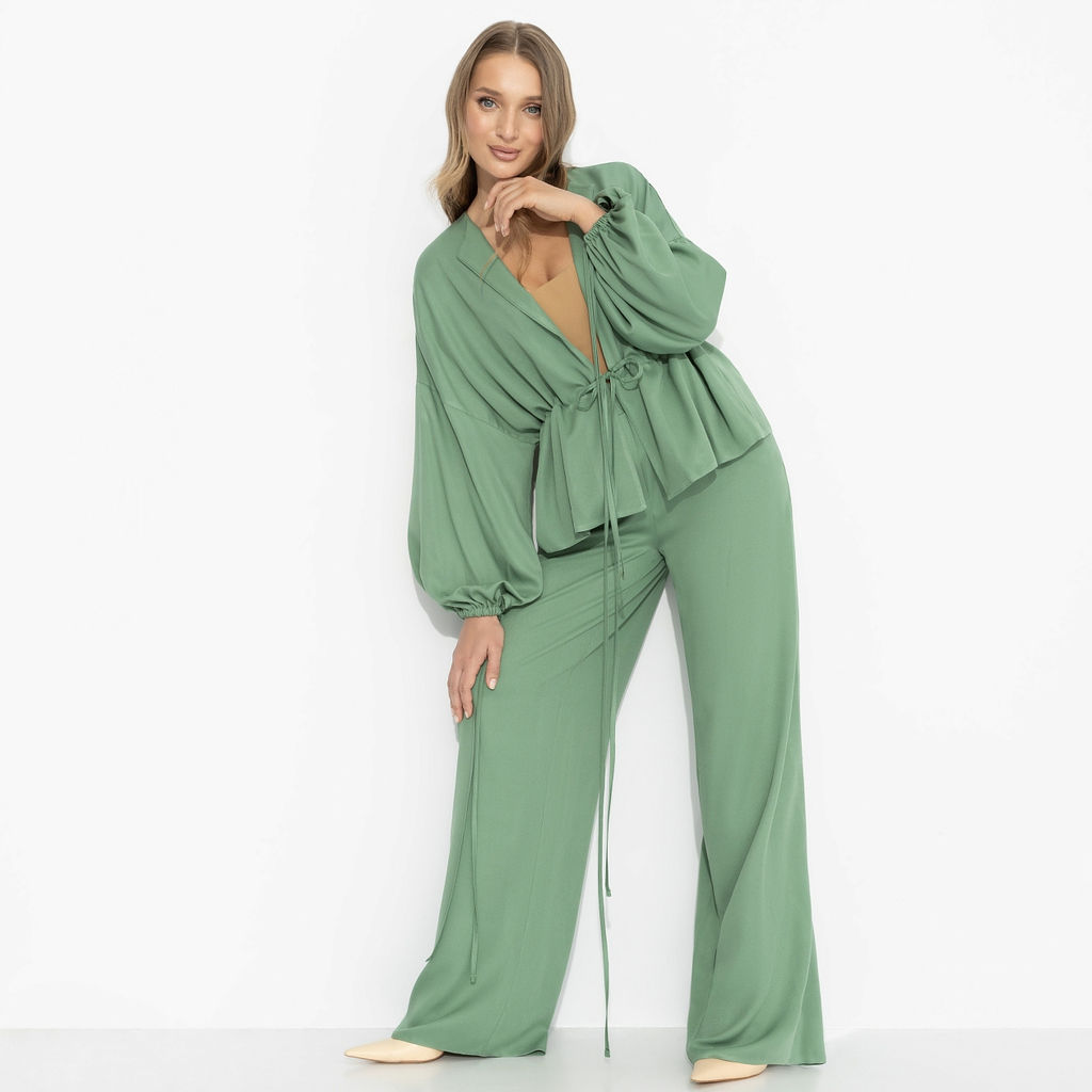 Брючный костюм из 100% вискозы, Серьезная леди (2 в 1, шалфей) - Charutti фото 7