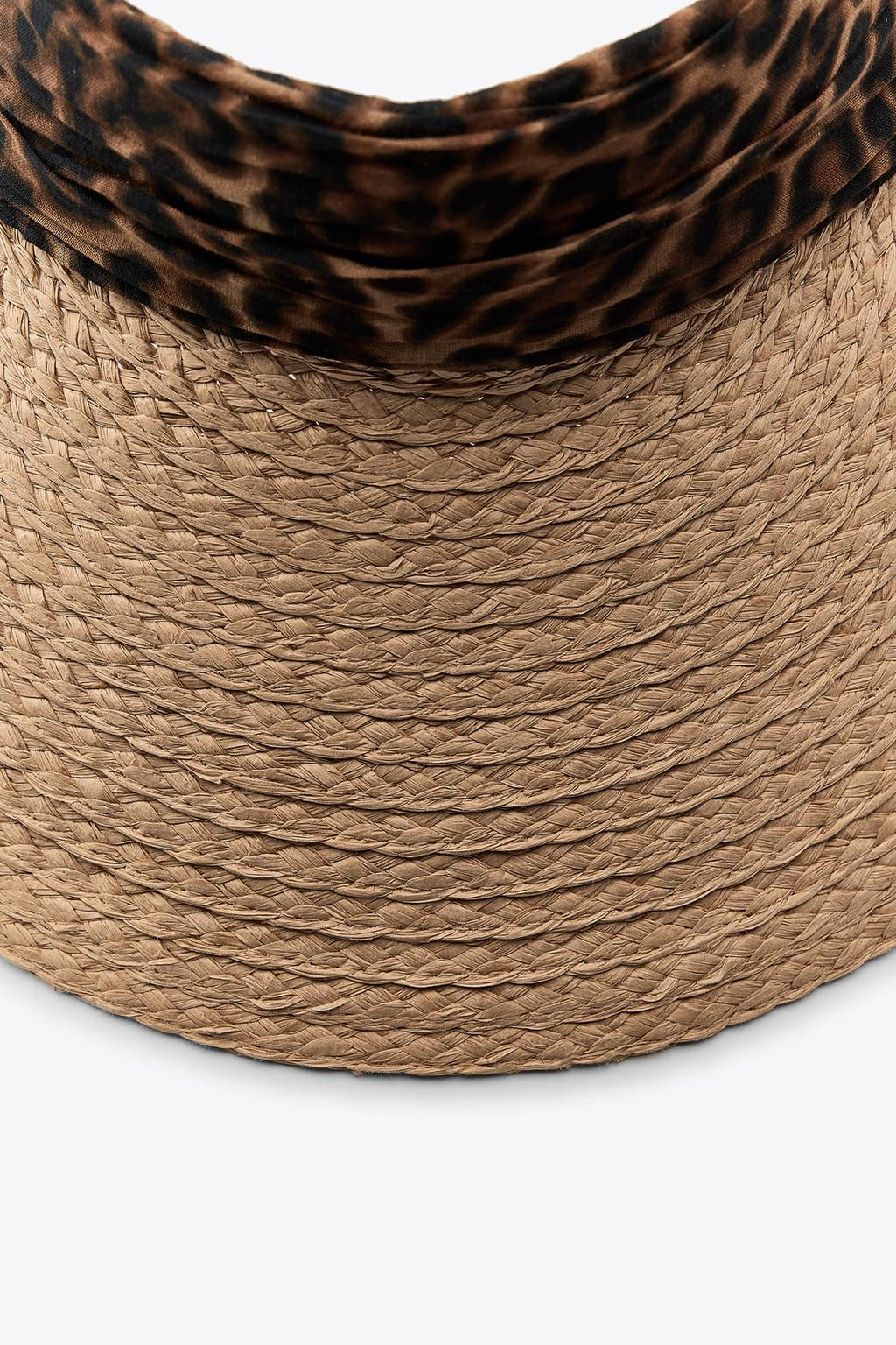 BRAIDED VISOR WITH ANIMAL PRINT SCARF - Zara фото 5