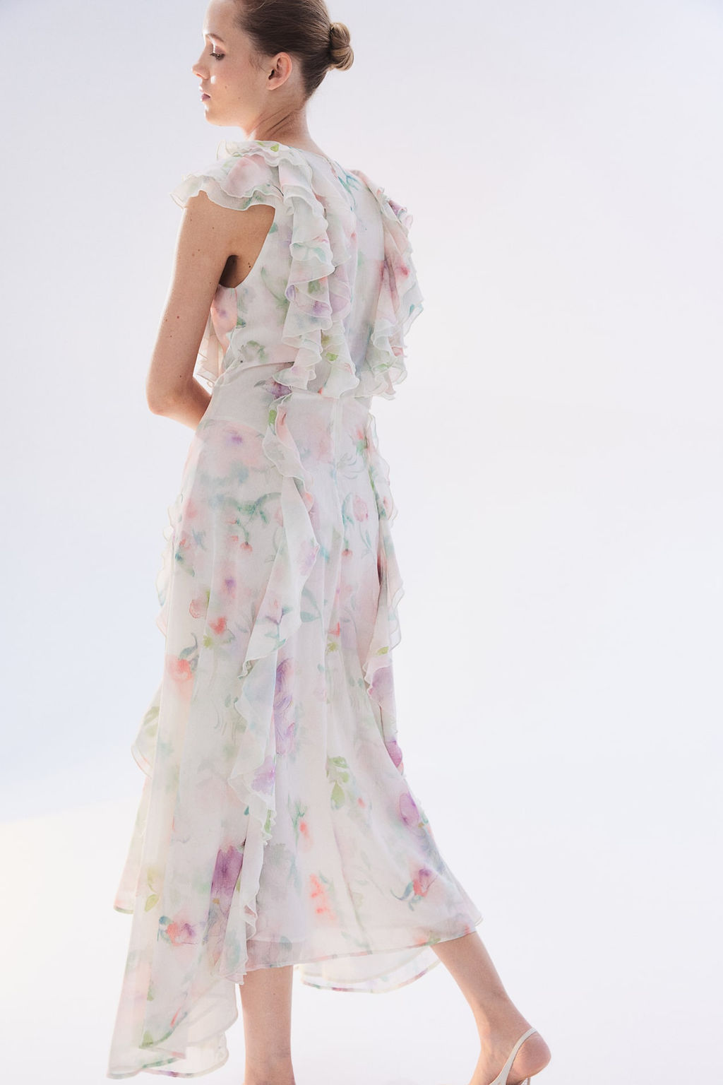 Vestido de gasa con volantes - H&m фото 4