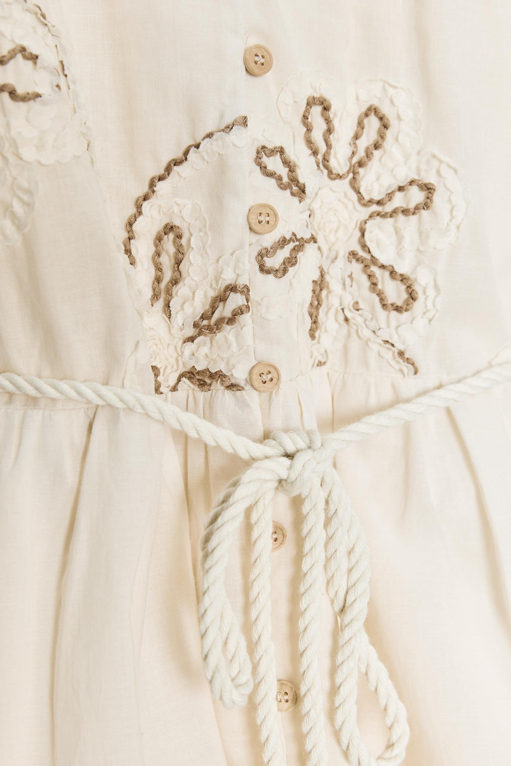 EMBROIDERED TEXTURED DRESS