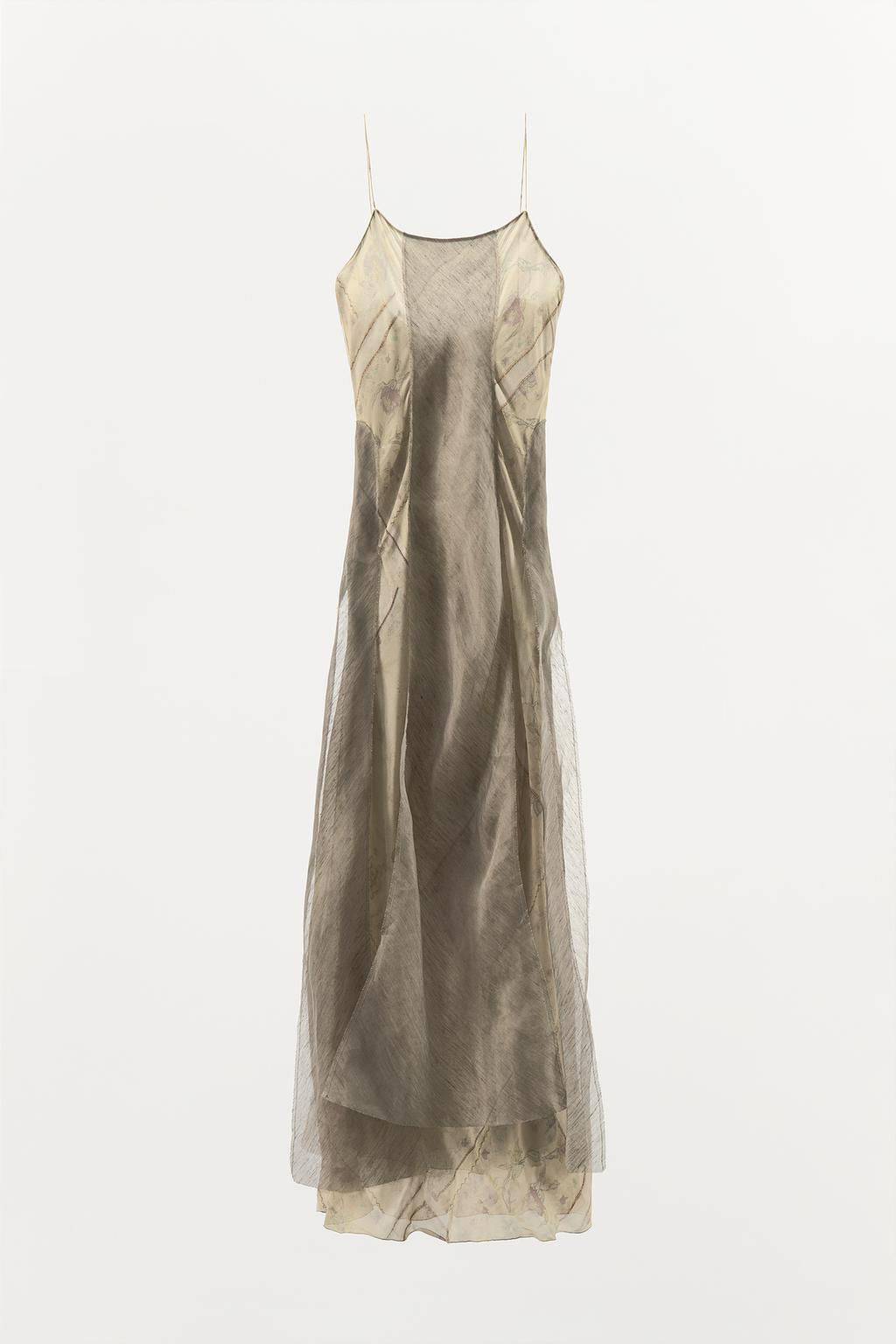 CONTRAST PRINTED DRESS WITH STRAPS - Zara фото 4