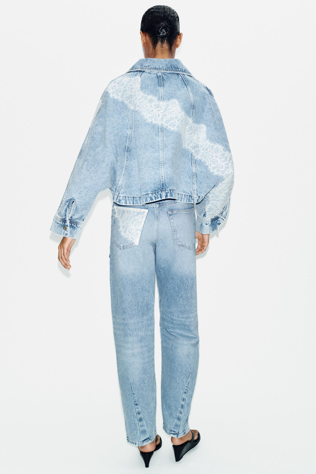 JEANS Z1975 BAGGY ENCAJE ROTOS / Azul medio