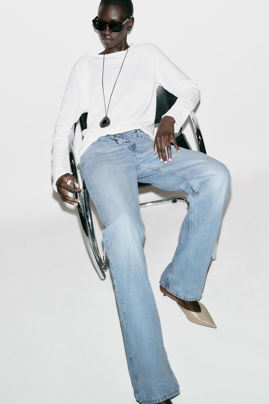 WASHED LONG SLEEVE T-SHIRT - Zara фото 3