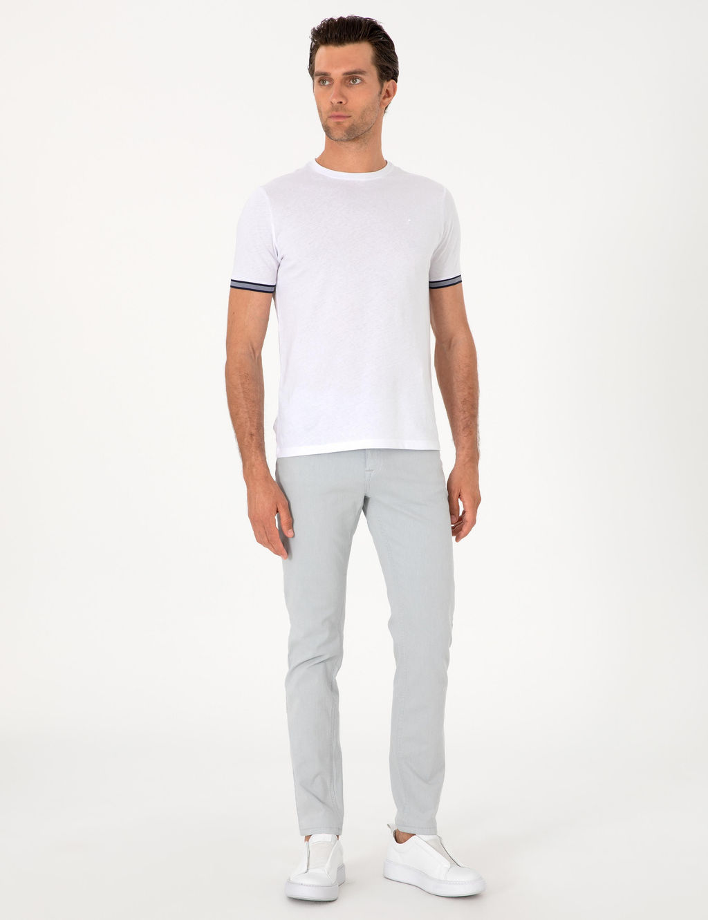 Buz Mavisi Slim Fit Pamuk Kar___ml_ Jean Pantolon