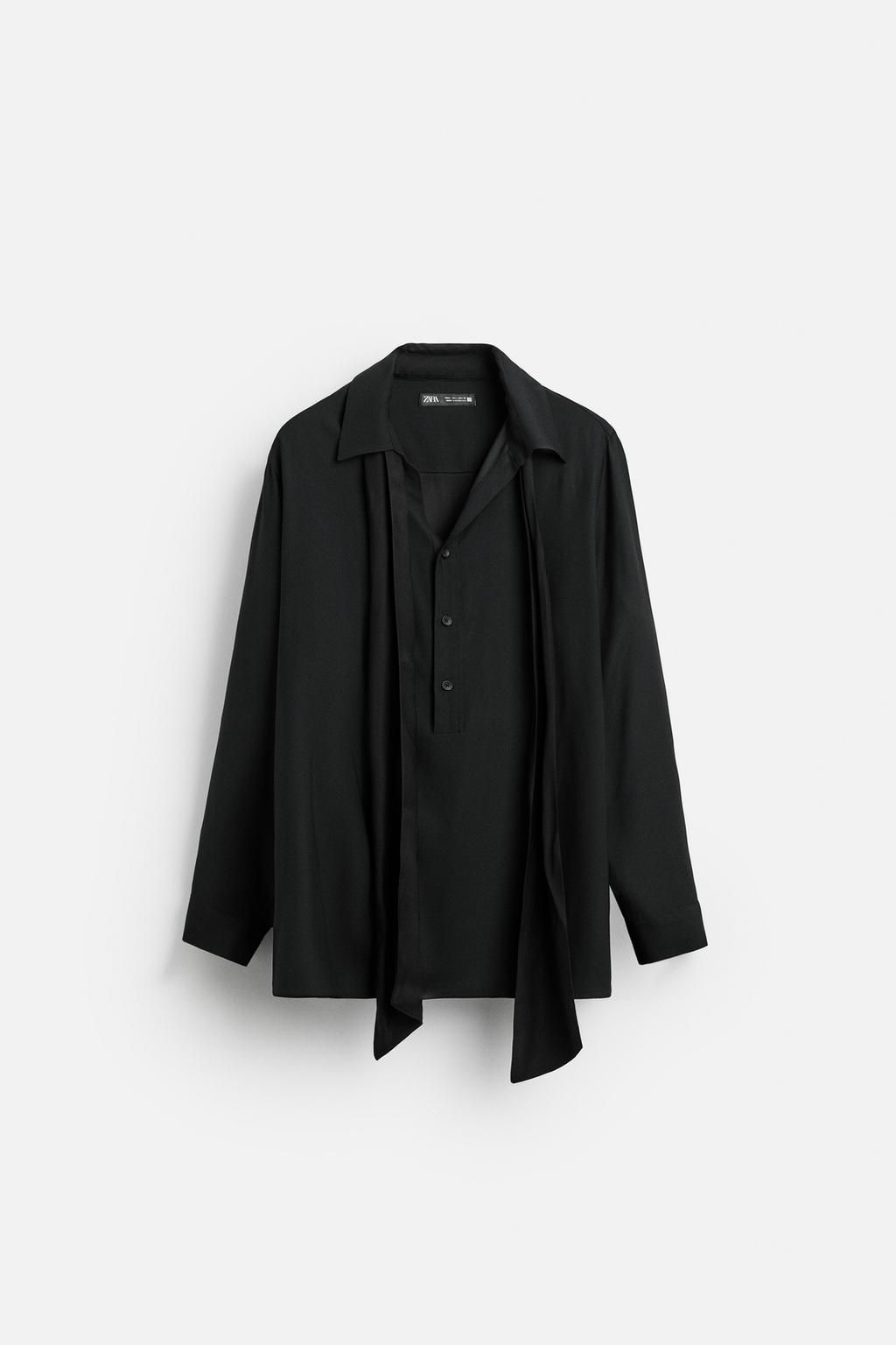 SATIN SHIRT WITH BOW - Zara фото 6