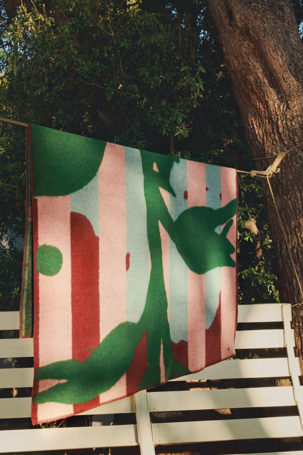 STRIPED BRANCH WOOL BLEND THROW X COLLAGERIE - Zara фото 6