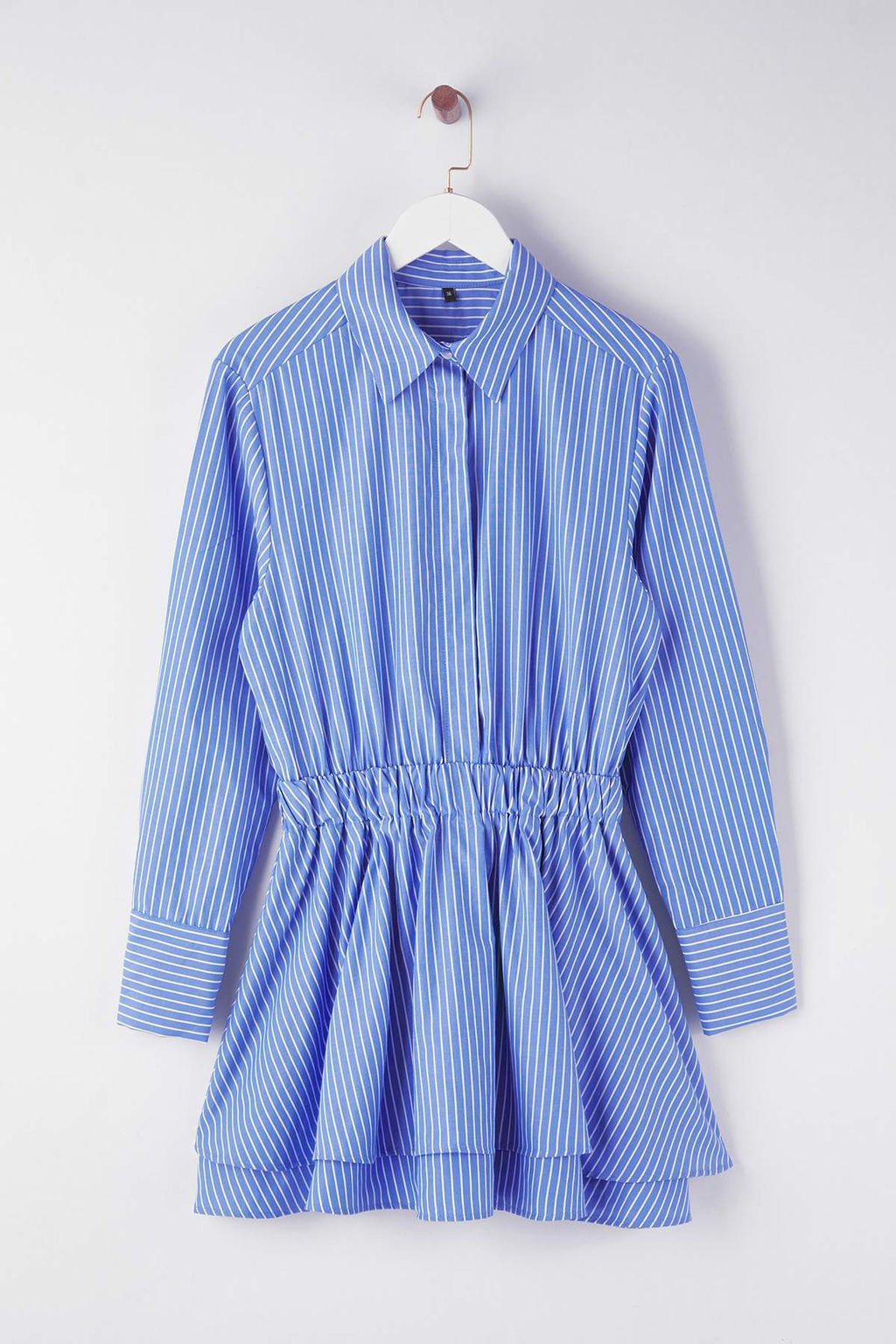 Mavi Cizgili Bel Lastik Detayl? Poplin Dokuma Elbise TWOAW26EL00189 - Trendyolmilla фото 5