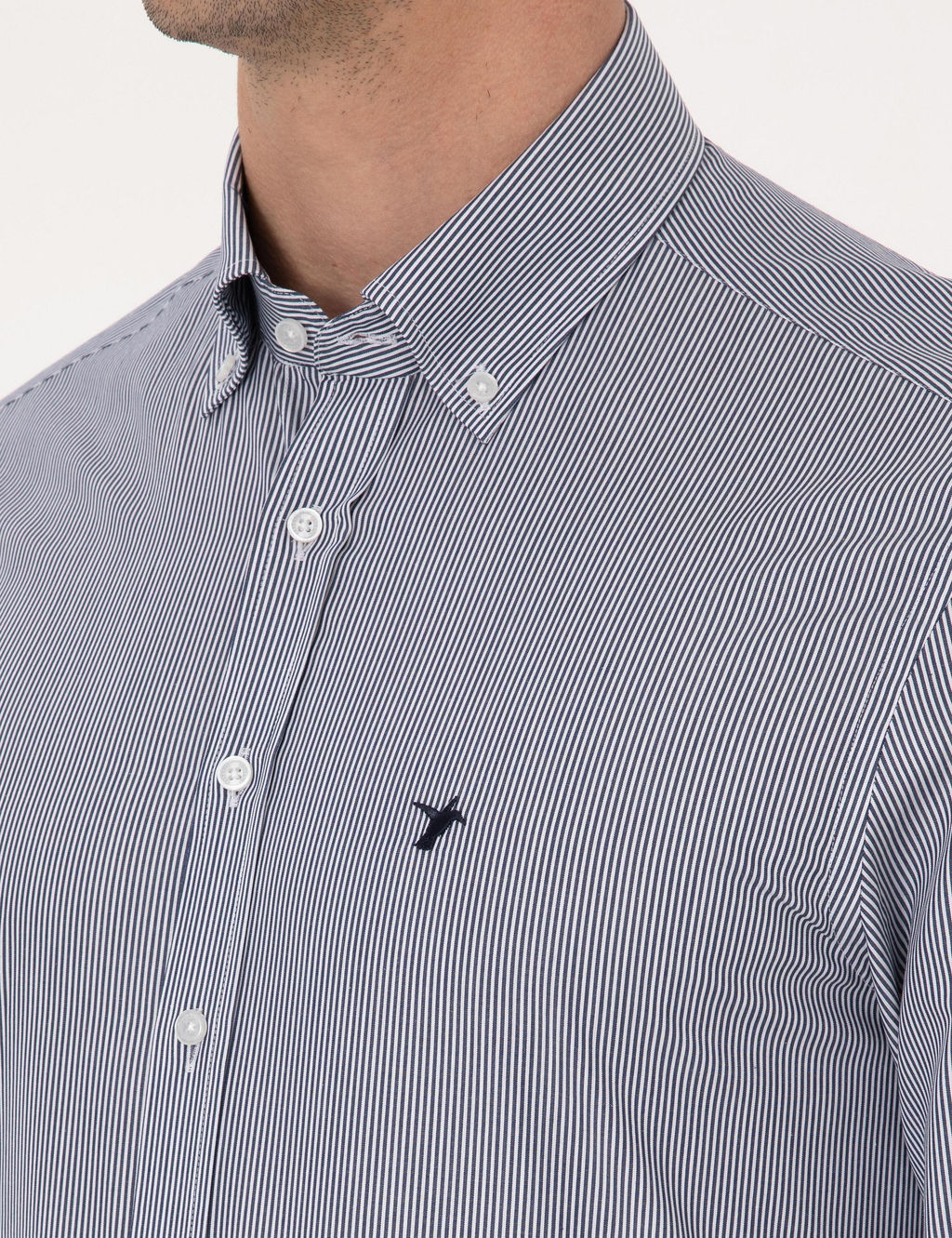 Lacivert Slim Fit Uzun Kollu G_mlek