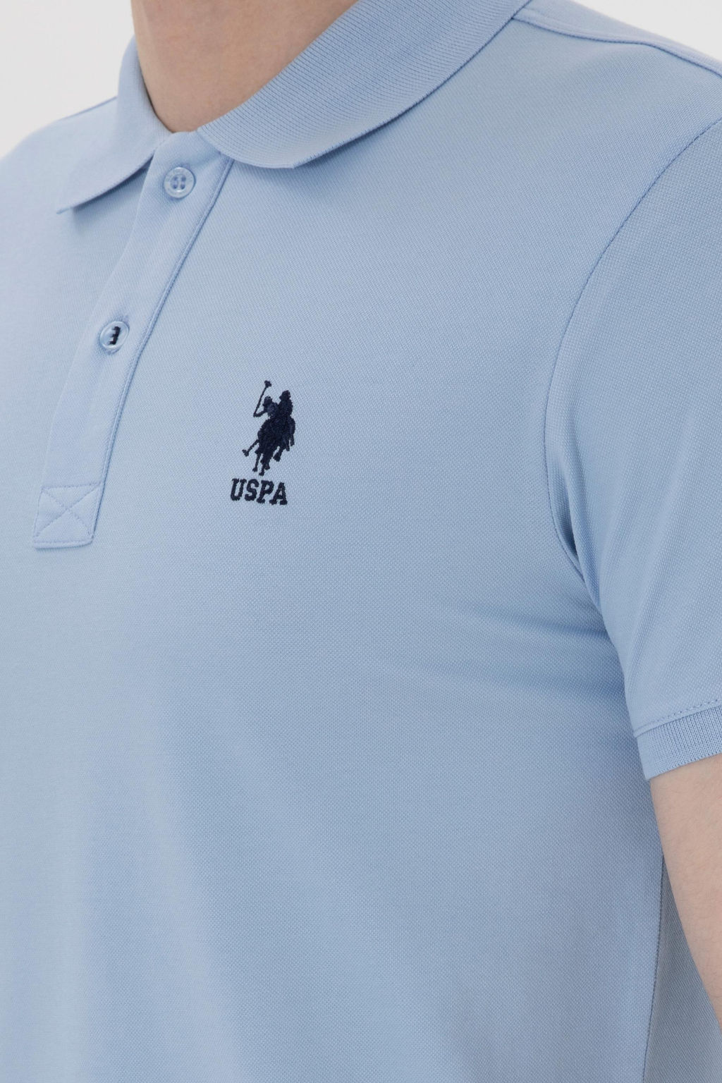 Erkek Slim Fit Polo Yaka A__k Mavi Basic Ti__rt Sepette S_rpriz _ndirim - U.s. polo assn фото 7