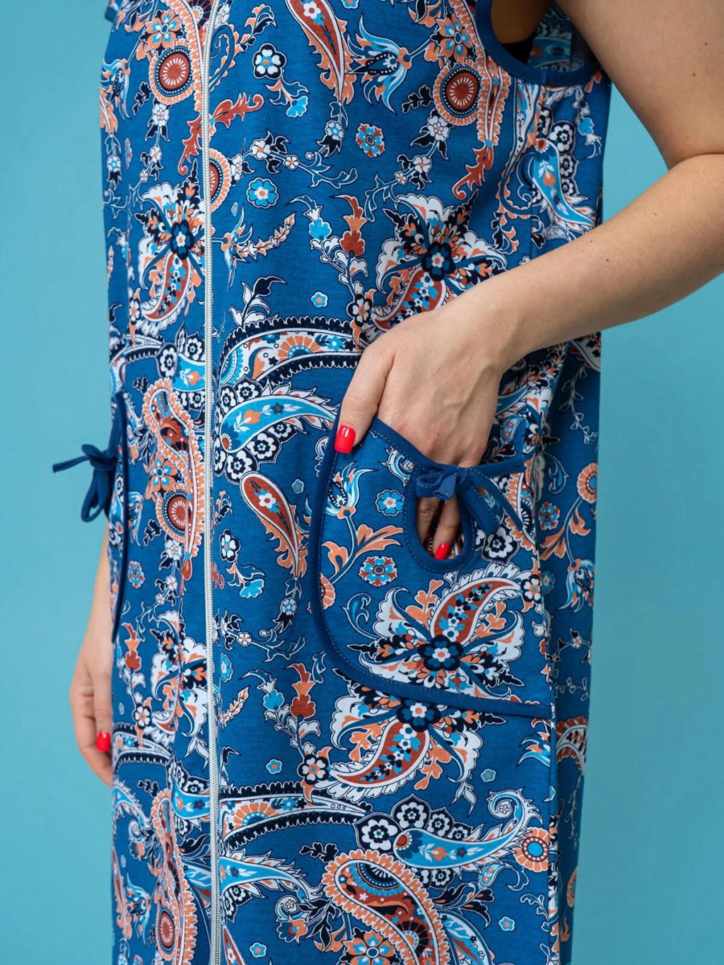 Халат женский , цвет синий