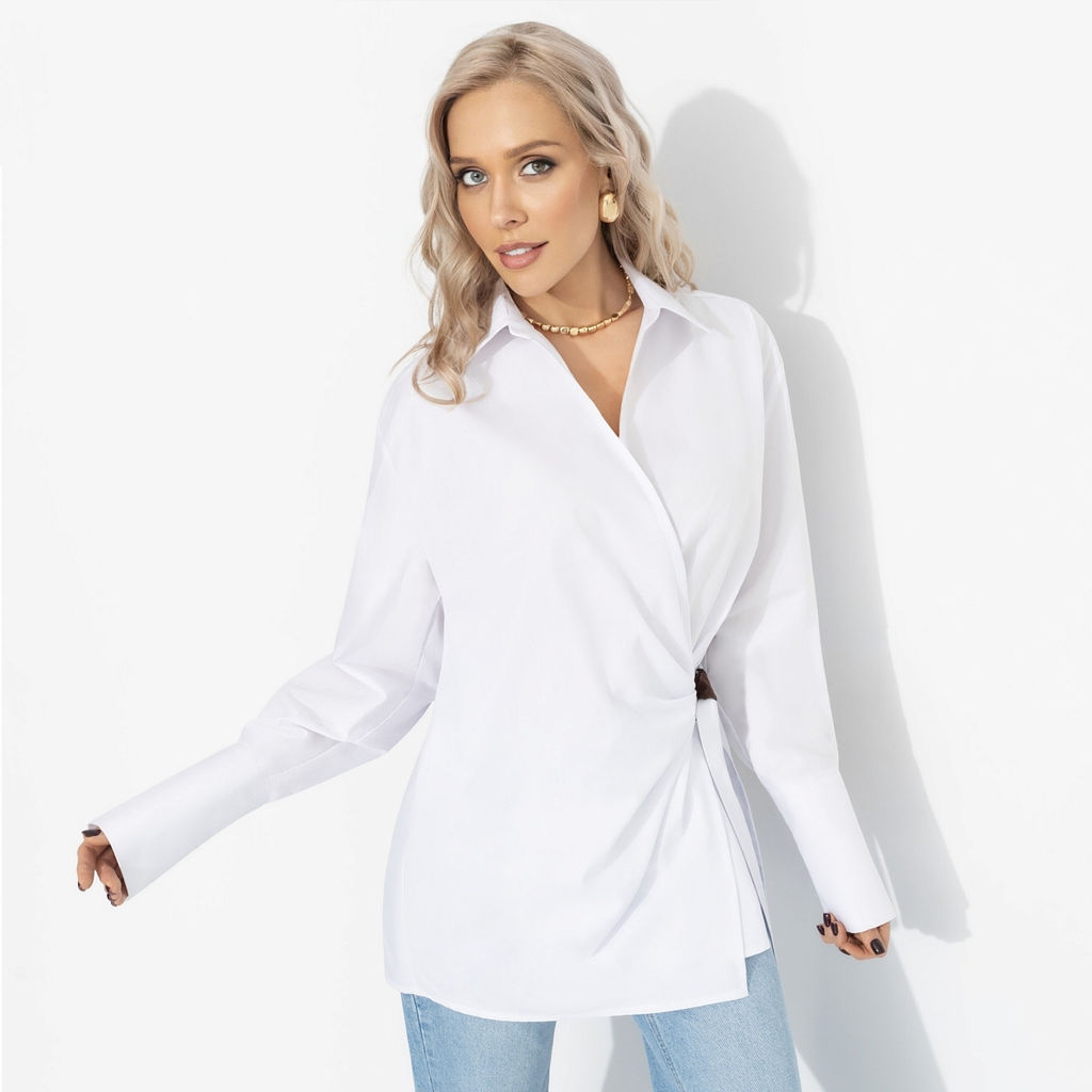 Рубашка на запах из хлопка, Переиграла всех - Charutti фото 2