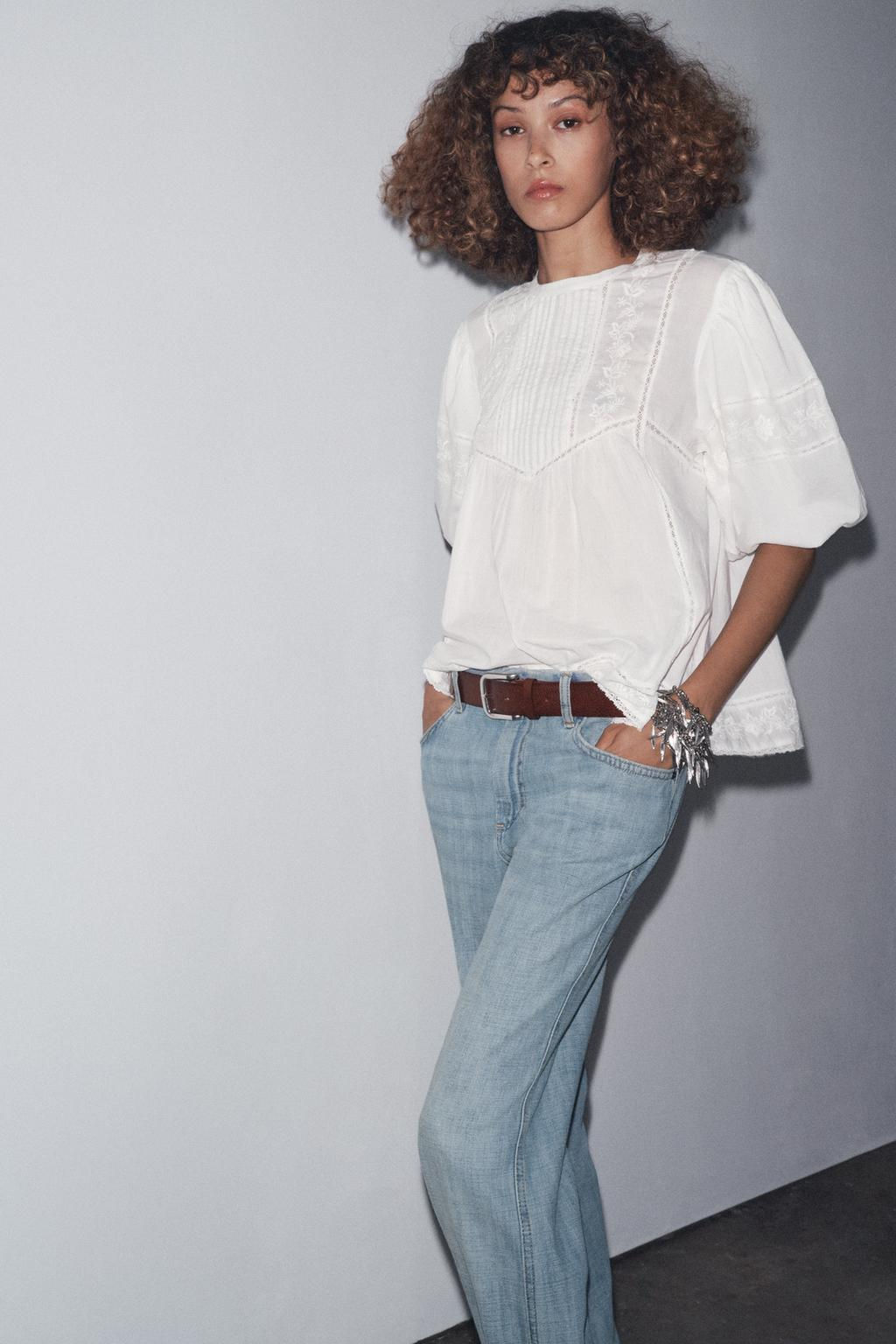 ZW COLLECTION EMBROIDERED ROMANTIC BLOUSE - Zara фото 2