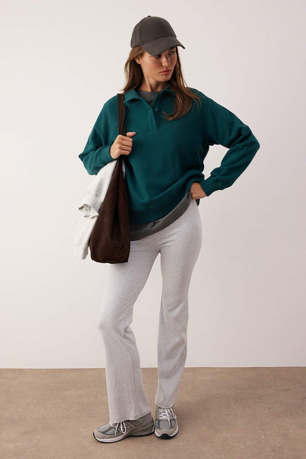 Petrol Premium Patl? Regular/Normal Kal?p Kal?n Ici Polarl? Orme Sweatshirt TWOAW26SW00208 - Trendyolmilla фото 2