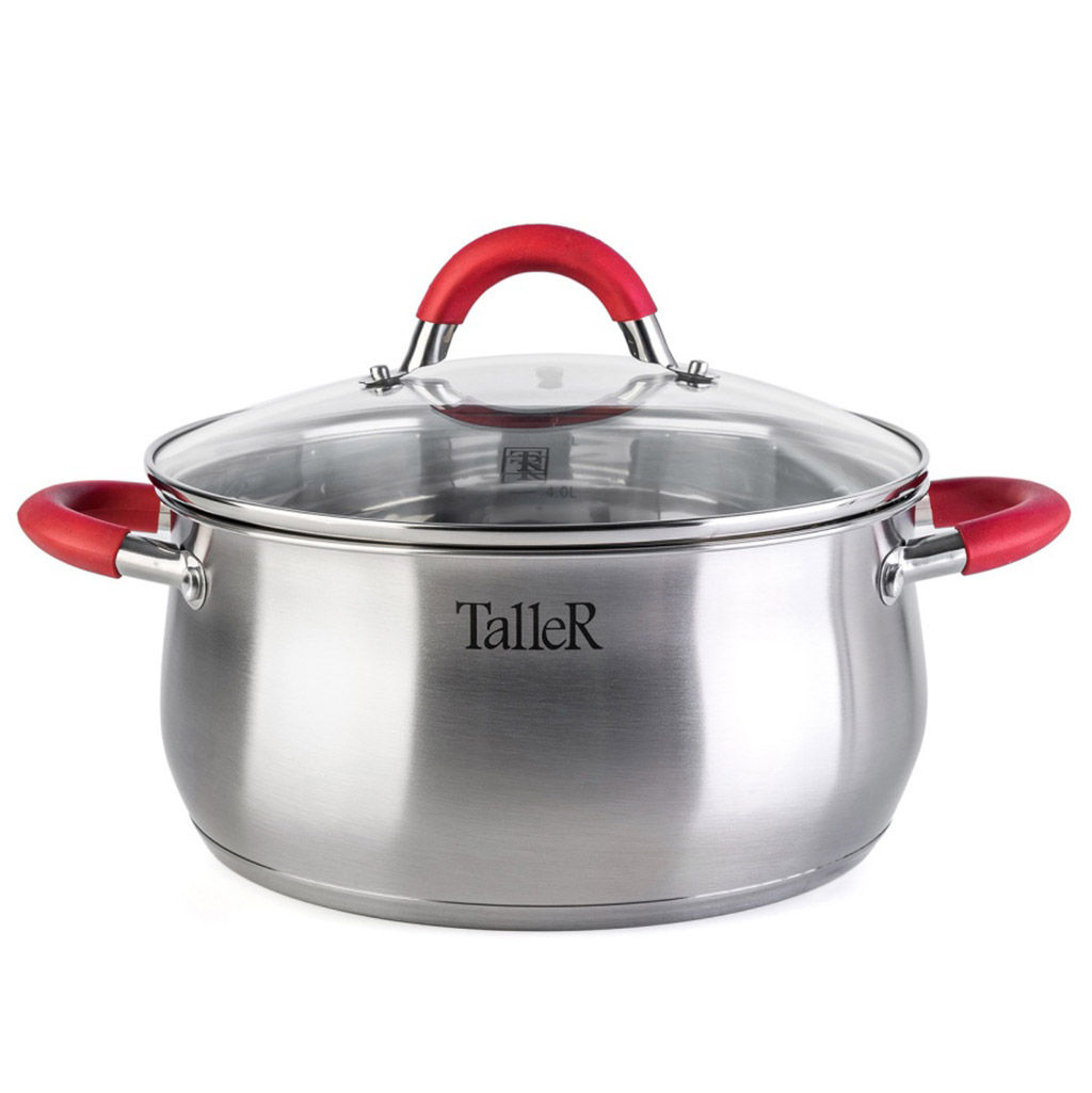 Набор посуды из нержавеющей стали Лортон 2 предмета: кастрюля 3,2л - д20см, h10,5см, ковш 1,5л - д16см, h8см, s0,5мм, дно s2,7мм, полировка зеркальная снаружи, зеркальная внутри, стеклянная жаропрочная крышка, стальной обод, пароотвод, ручки с из н - Домашняя мода фото 3