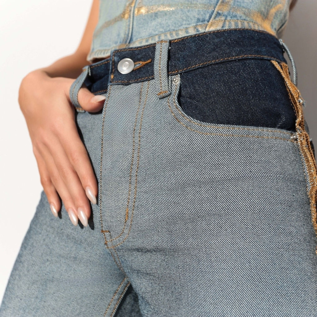 Джинсы прямые с эффектом изнанки, Matera (dark blue) - Charutti фото 3