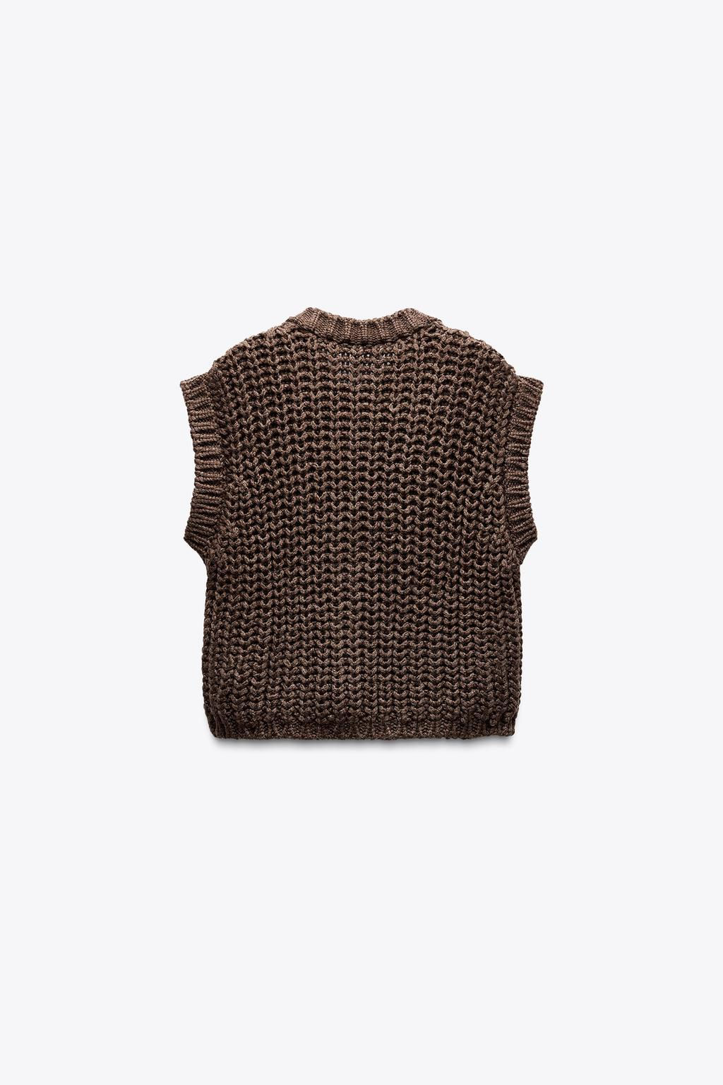CHUNKY KNIT WAISTCOAT - Zara фото 8
