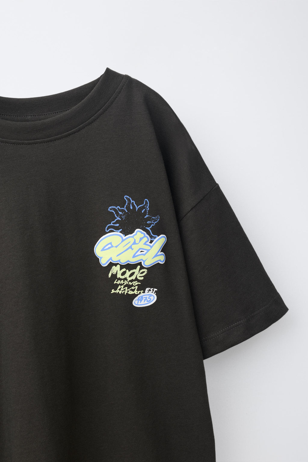 CAMISETA ESTAMPADO / Gris antracita