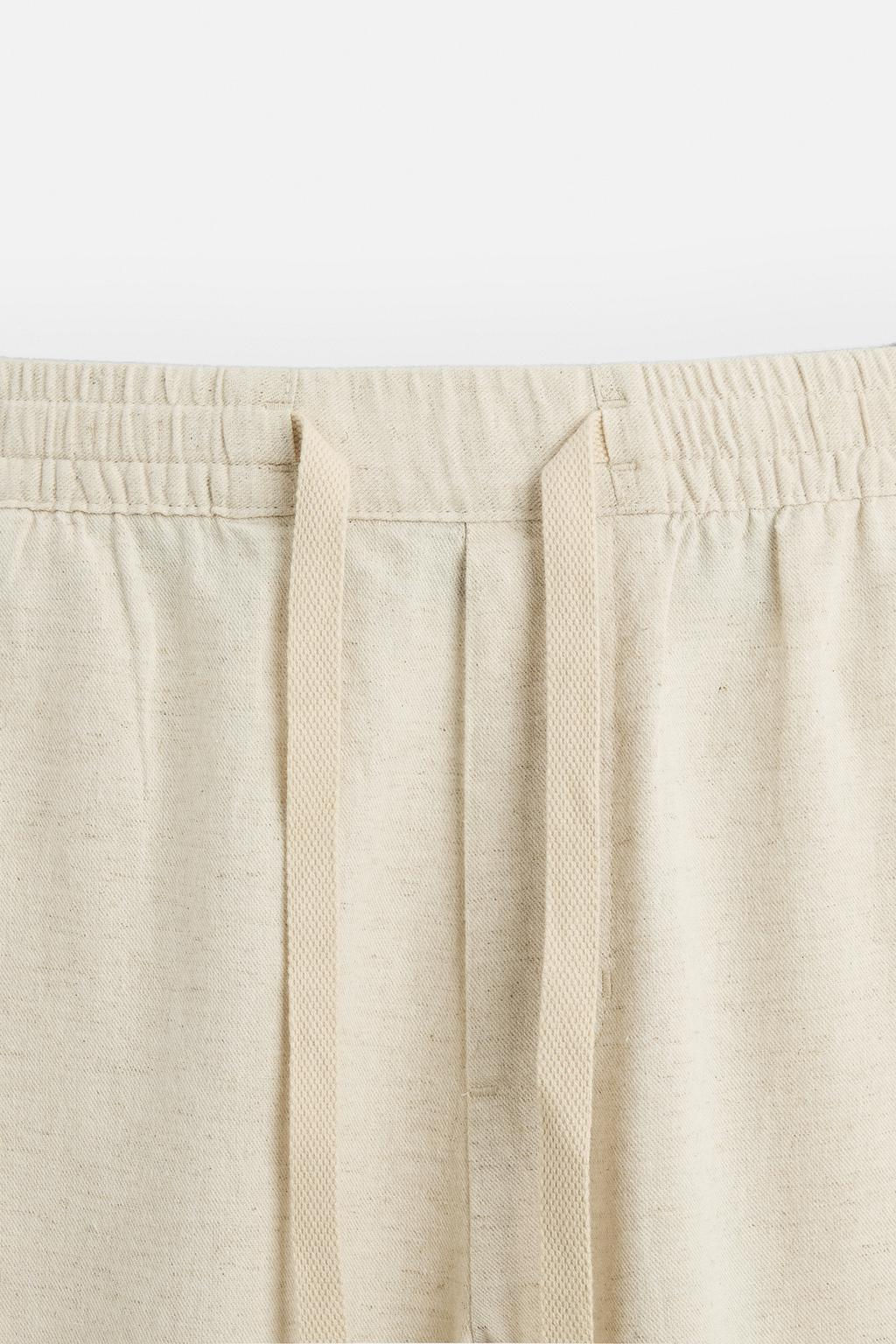 COTTON-LINEN RELAXED FIT TROUSERS - Zara фото 18