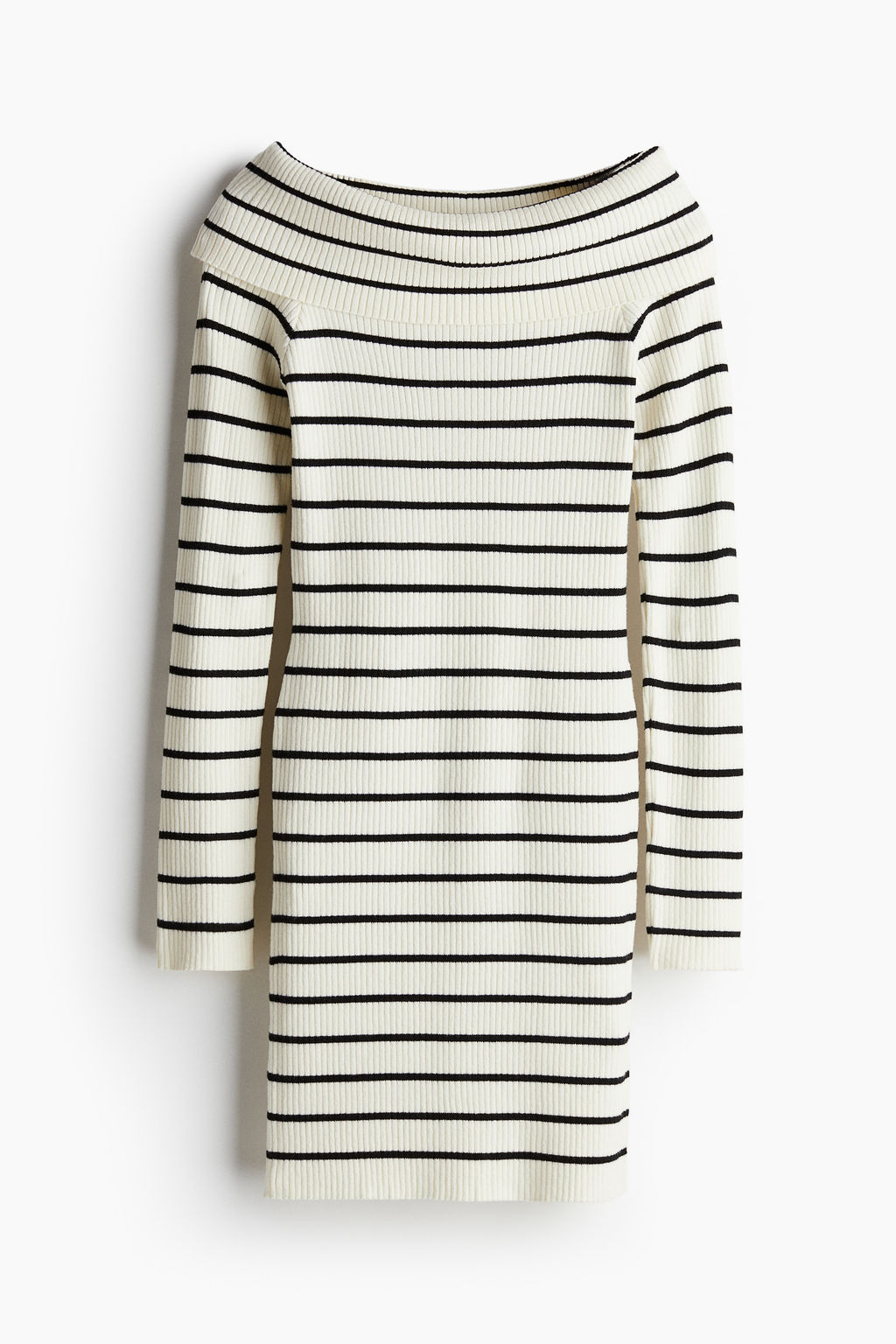 Vestido off-the-shoulder en punto de canale - H&m фото 7