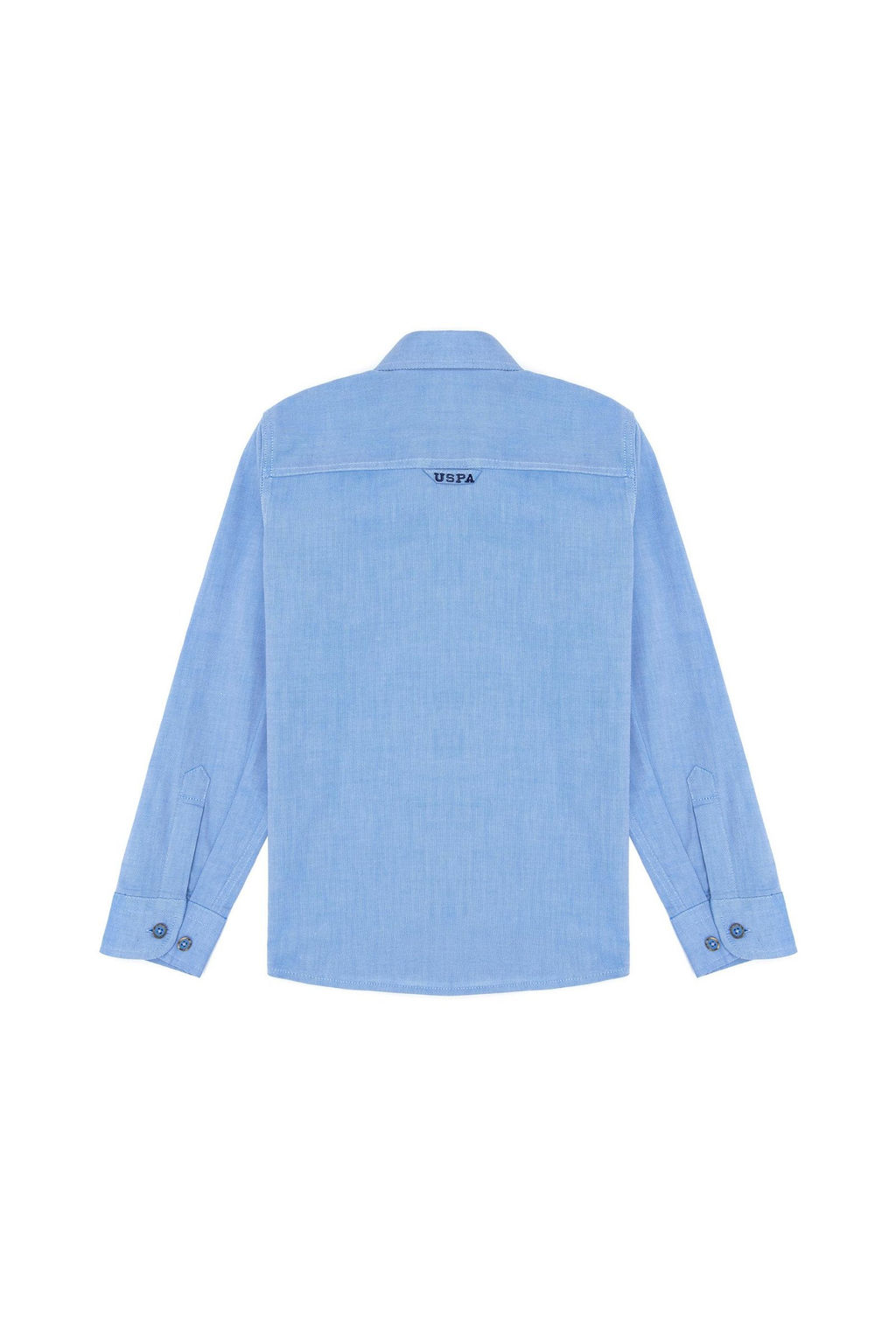 Темно-синяя базовая рубашка с длинным рукавом для мальчиков - U.s. polo assn фото 4