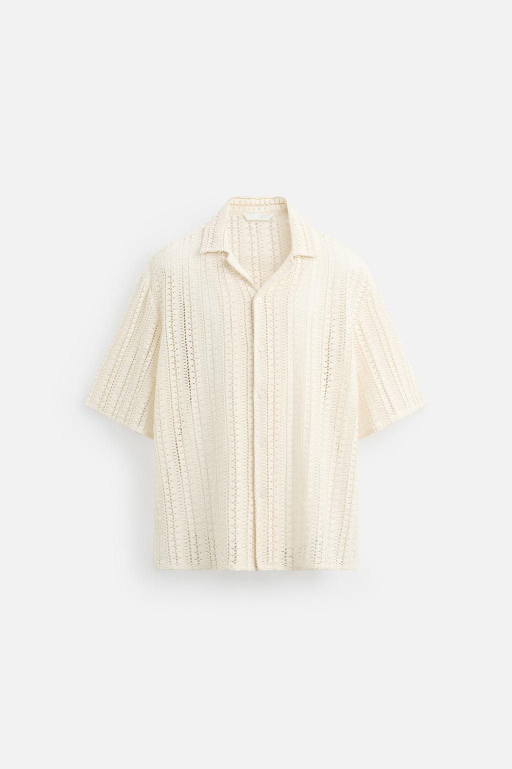 CROCHET TEXTURED SHIRT - Zara фото 8
