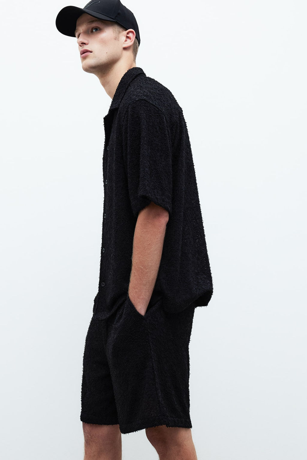 Pantalon corto en tejido rizado Relaxed Fit - H&m фото 3