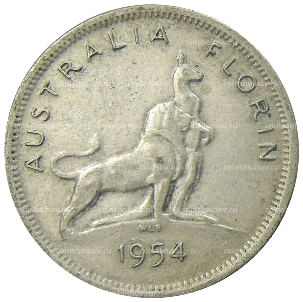 1 флорин (2 шиллинга) 1954 года Австралия  Королевский визит Елизаветы II