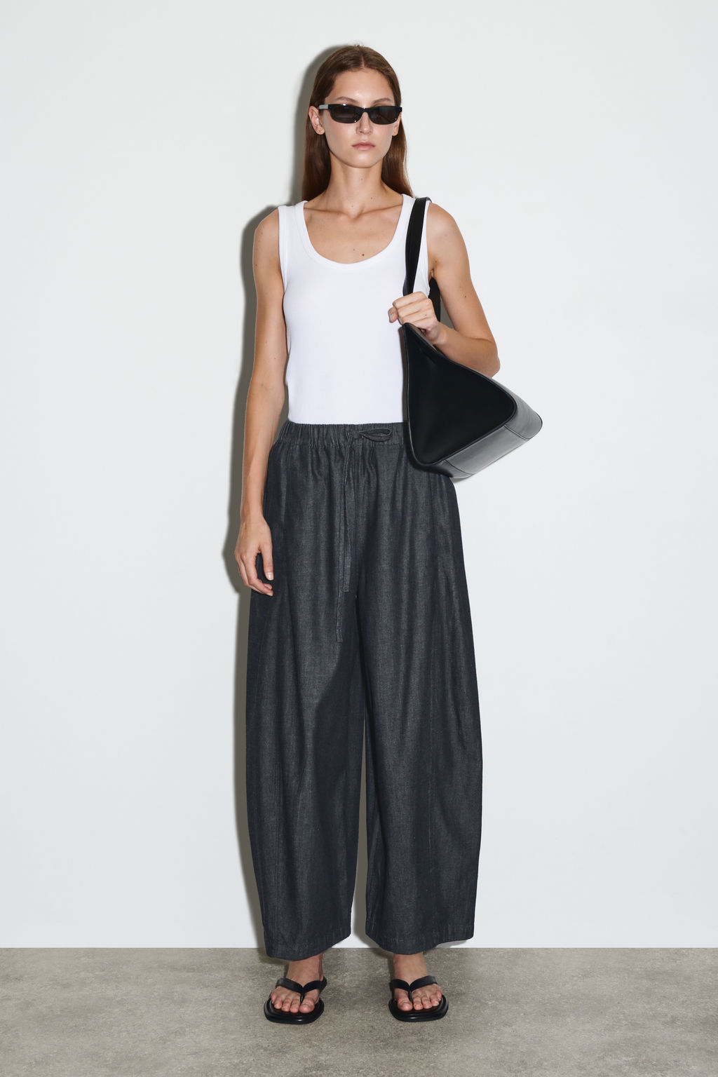 PANTAL?N VAQUERO BARREL LEG CON AJUSTE DE CORD?N - H&m фото 3